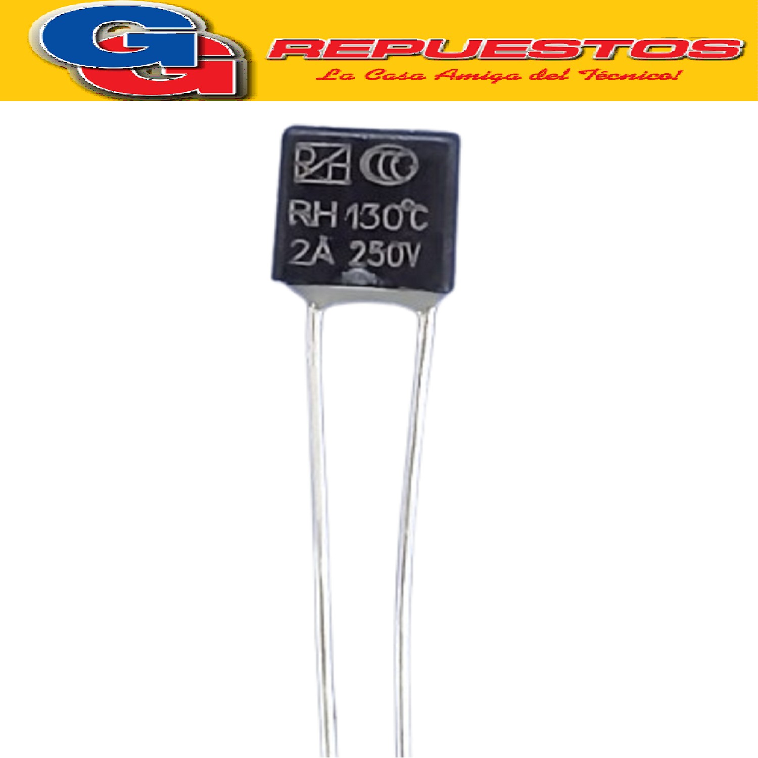 FUSIBLE TERMICO 130ºC  2A 250VAC