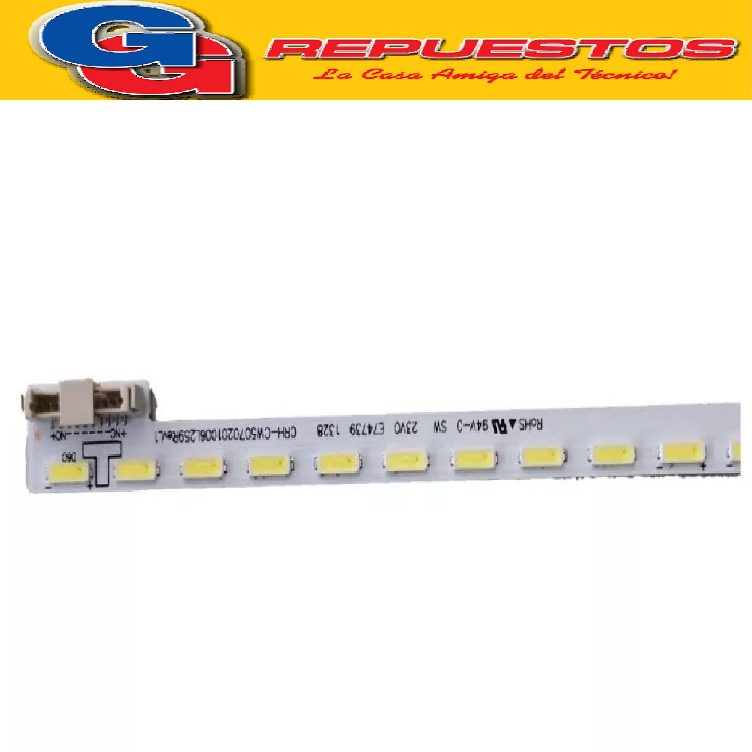 TIRA DE 62 LED 3V HE 42FF-E07 GT-1110977B NUEVA TV TIRA DE 62 LED SANYO LCE42XF10B NOBLEX 42LD844FB 47.2 CM / 3v
62 LED
47,5CM
3v por led
CÓDIGO: RSAG7.820.4691 HE420FF-E07
ALGUNOS MODELOS DE TV COMPATIBLES:
SANYO LCE42XF10B
NOBLEX 42LD844FB
PHILCO PLD4222FB
BGH BLE4213RT
HISENSE HLE4213RT
JVC LT42DR532
JVC LT42DR531
NOBLEX 42LD850FI