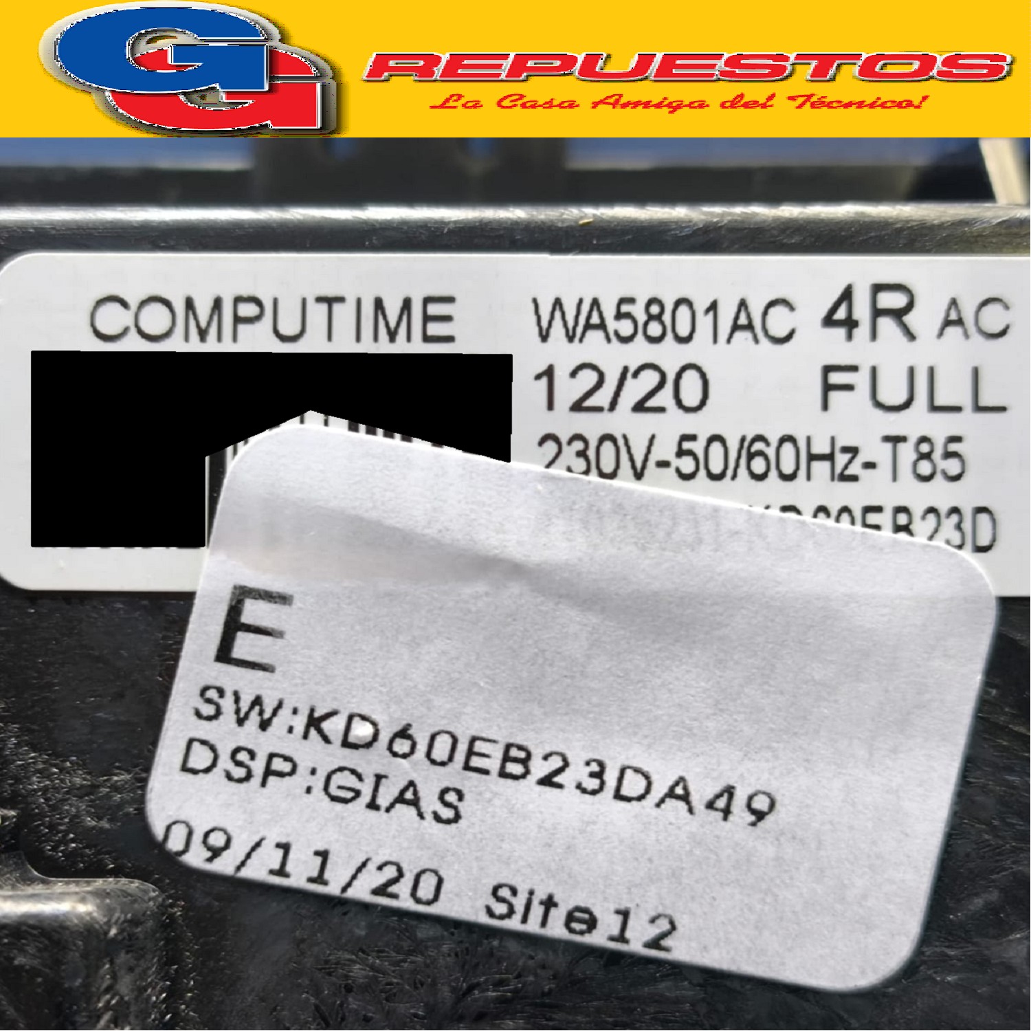 PLAQUETA DE POTENCIA PARA LAVARROPAS PARA LONGVIE HD L8012 O RIGINAL  8kg  1200rp-  CANDY  (UNIDAD GRABADA ORIG) SMARTWASH HD 41034617 (LONGVIE ARG.) LA-PLACA POTENCIA/ CUORE RF 4R/ MODULO/ Cod.Origen: 41034617 (LONGVIE ARG.) LA-PLACA POTENCIA/ CUORE RF 4R/ E41041314 31005321 (CANDY GIAS) E 41038291
Produttore: ROBERTSHAW (WA5802DB 4Rac) kd60eb20ha28/ SW:KD60EB23DA49 (LONGVIE) WA5801AC - KD60EB23D