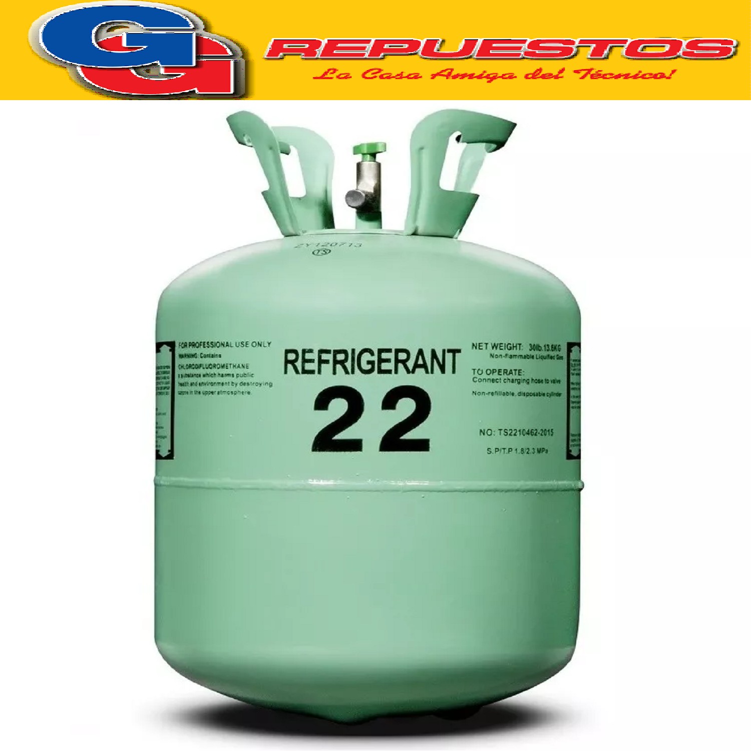 GARRAFA GAS R22 13.6 KG PURO REFRIGERANT - NECTON