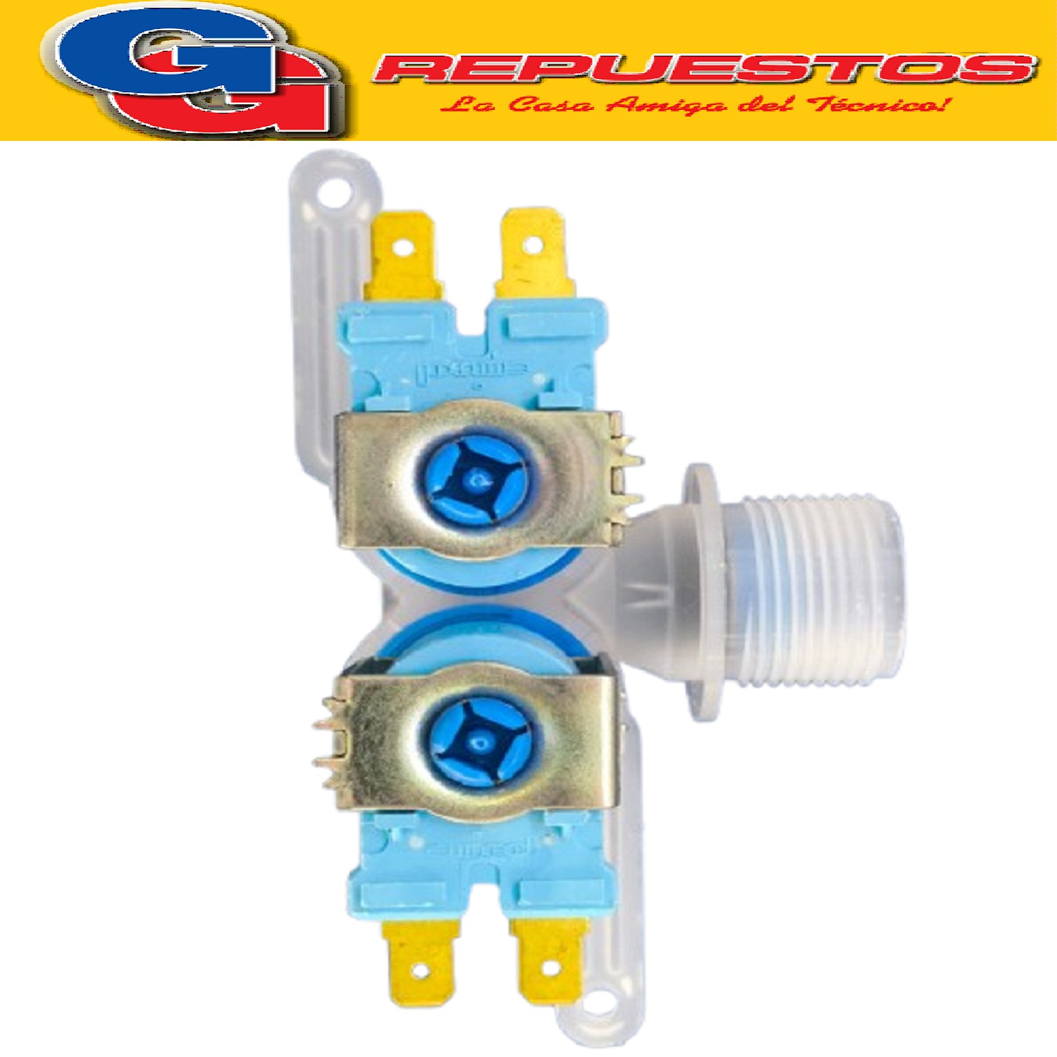 ELECTROVALVULA DOBLE PARA LAVARROPAS  PANASONIC NAF120B5GB - NAF140B3WB-NAF160B3WB/B2WB/G2WB/G3WB/P3XB
BOCAS DE 15MM DE ESPESOR / FICHA PALA CHICA 5mm
PANASONIC VALVULA LAVARROPAS PANASONIC EVA 28.2.A.2.6.2.0.0.Z.15
