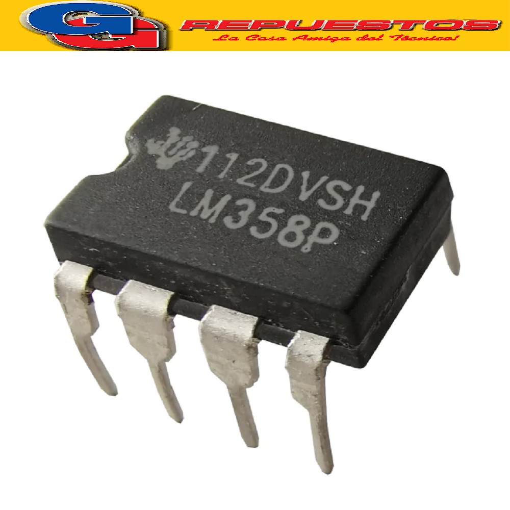 LM358 / 358P CIRCUITO INTEGRADO DIP-8 AMPLIFICADOR OPERACIONAL DER GANANCIA DOBLE ALIMENTACION 1.5V-16V / 1MHZ
