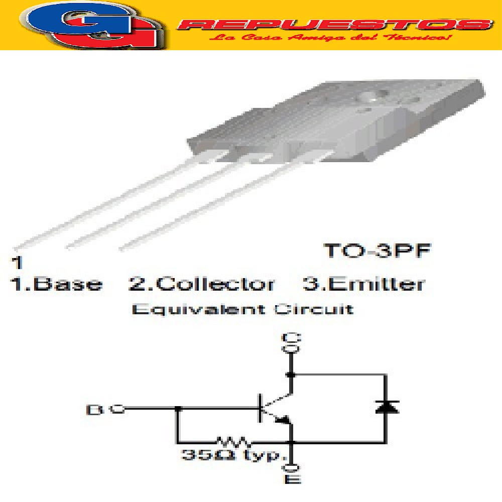 TRANSISTOR FJAF 6810D Silicon NPN High Voltage, Hor. Deflect ion, TV, 750(1500)V 10A CON DAMPER