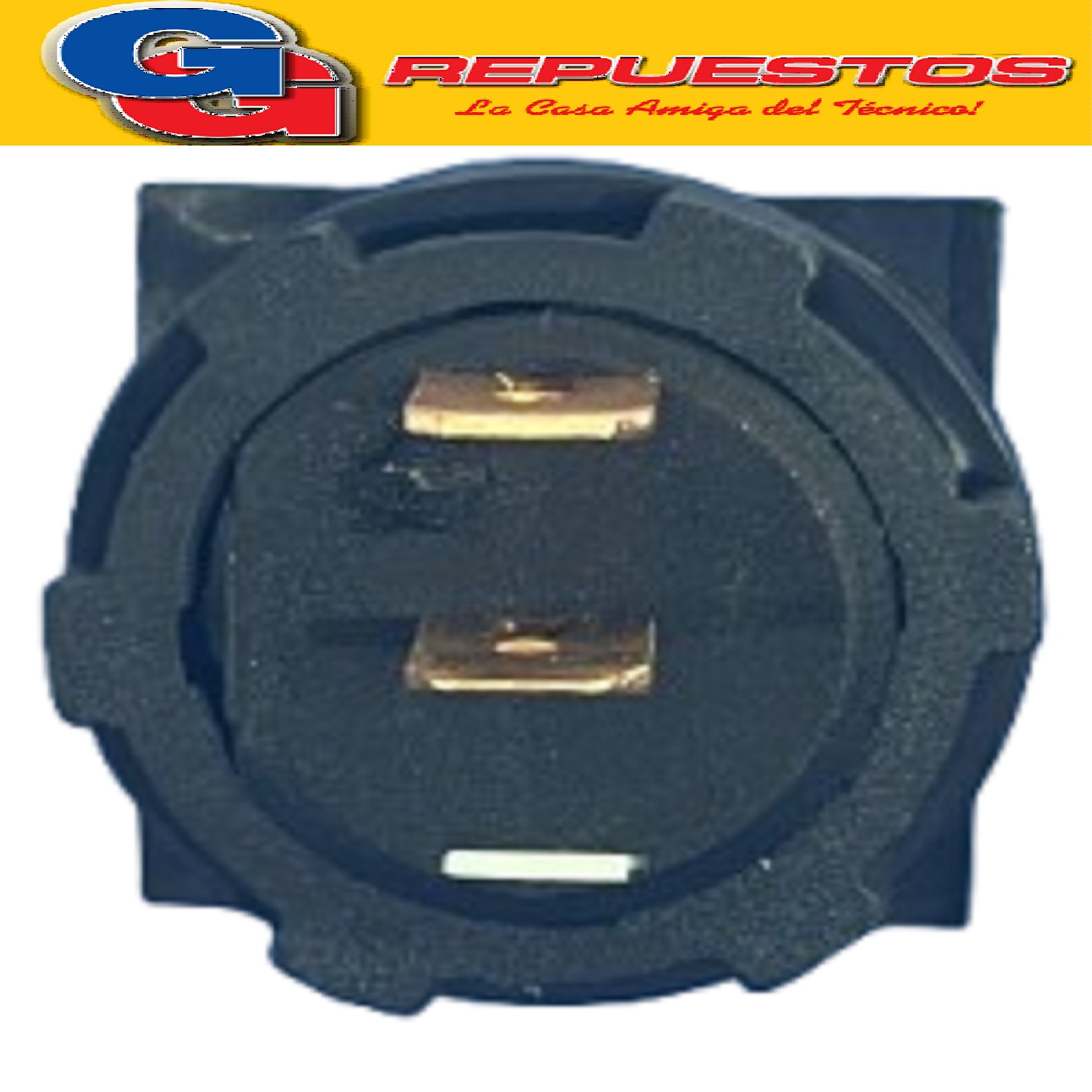 PULSADOR NA FRENTE CUADRADO TECLA REDONDA T/P6.3MM