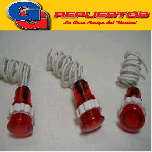 OJO DE BUEY AMBAR C/ROSCA C/CABLE  220 V DIAMETRO DEL CUERPO 12 mm