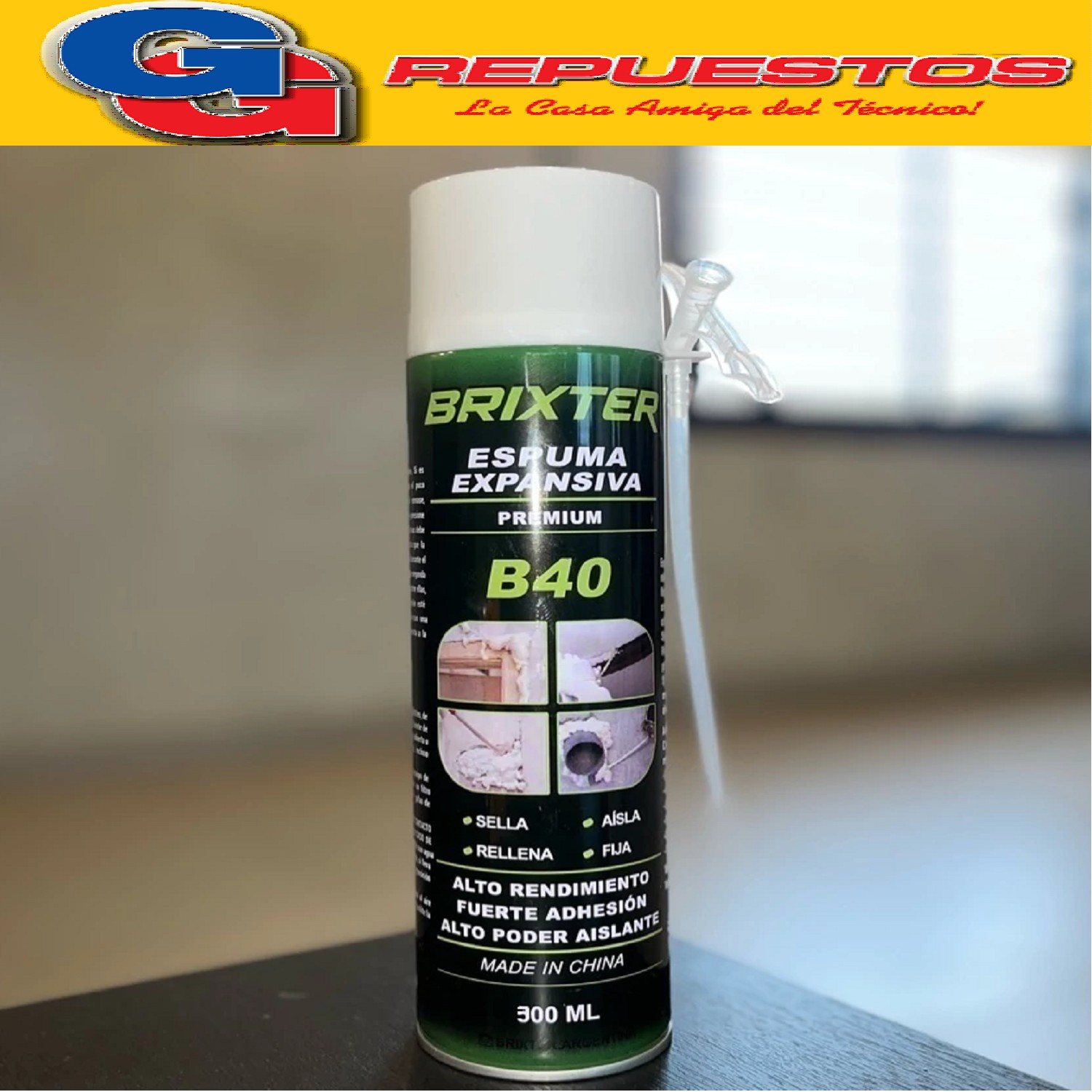 SELLADOR ESPUMA DE POLIURETANO EXPANDIBLE 300ml BRIXTER