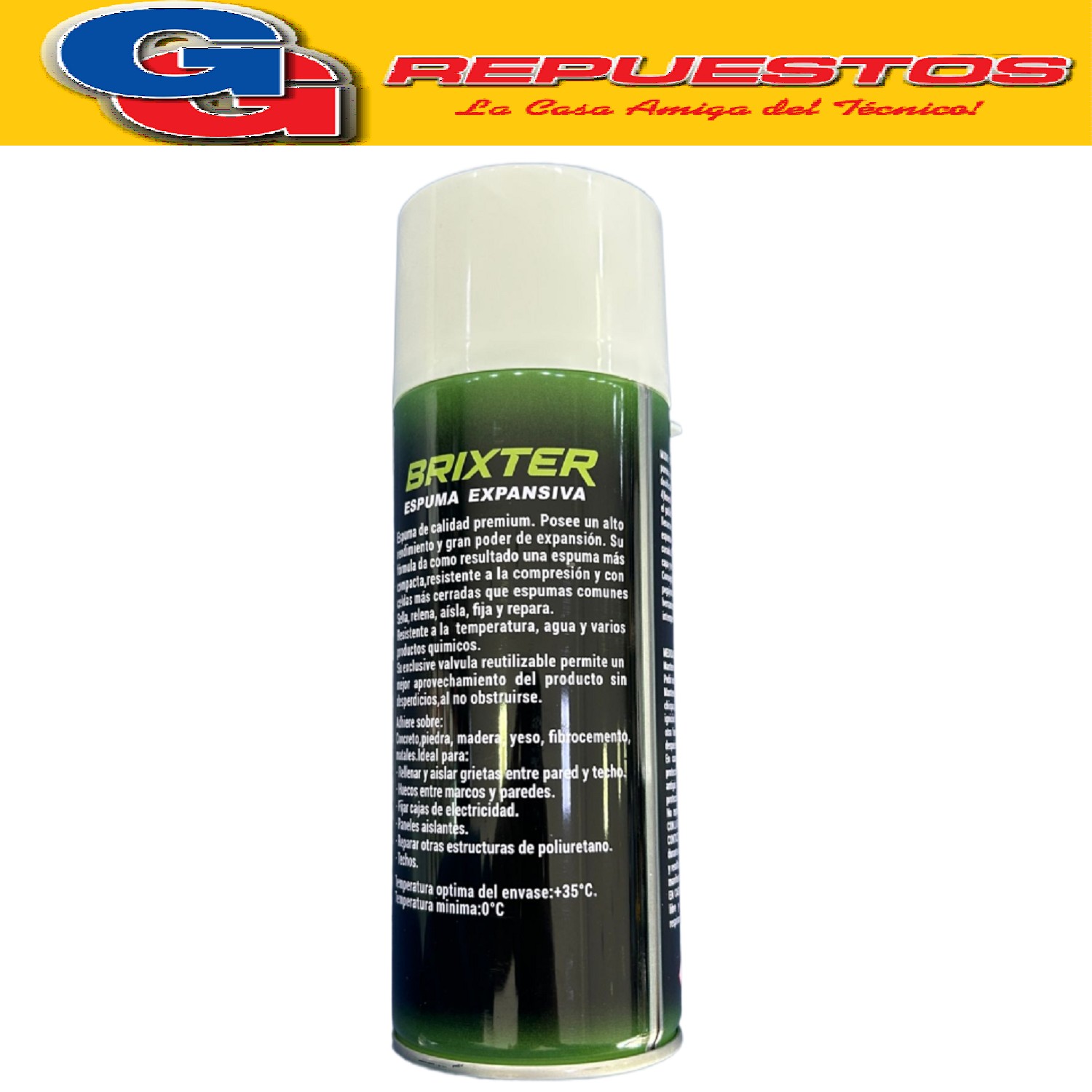 SELLADOR ESPUMA DE POLIURETANO EXPANDIBLE 300ml BRIXTER
