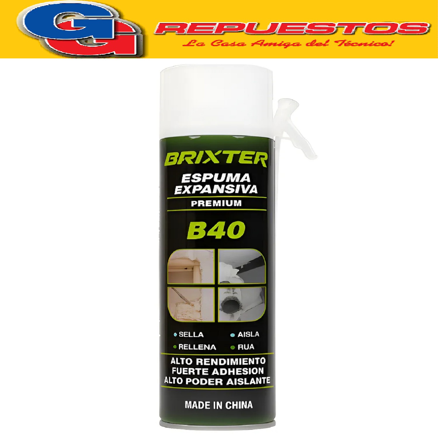 SELLADOR ESPUMA DE POLIURETANO EXPANDIBLE 300ml BRIXTER