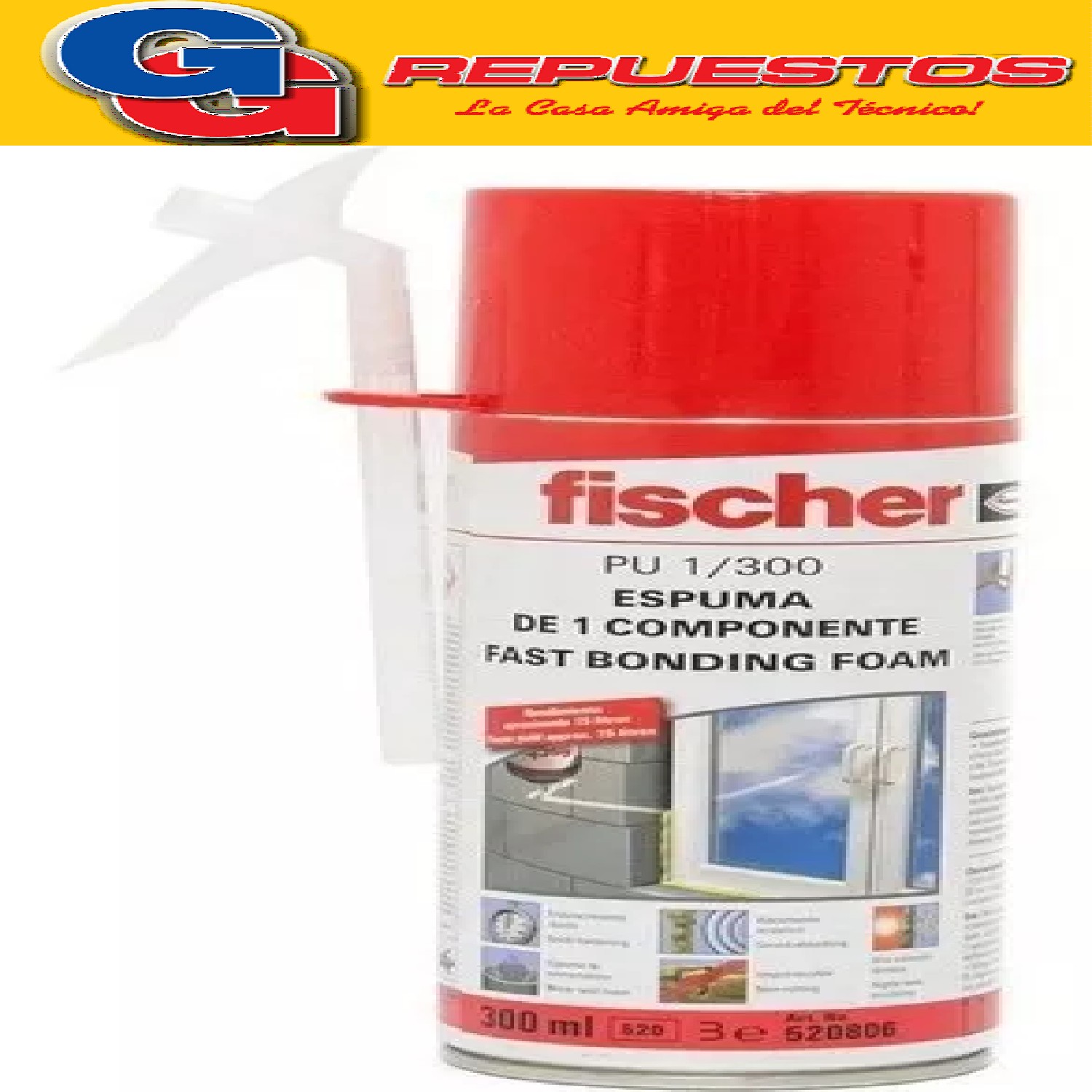 SELLADOR ESPUMA DE POLIURETANO EXPANDIBLE 300ml BRIXTER