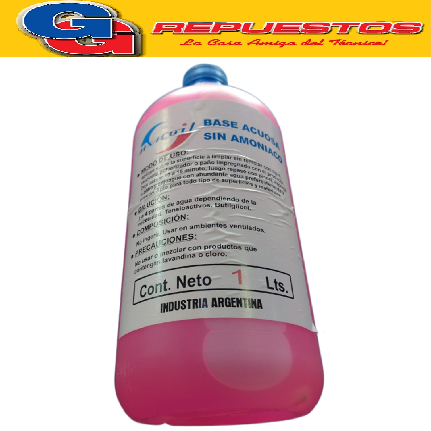 DESENGRASANTE LIMPIADOR PARA CONDENSADORES Y EVAPORADORES  R EFRIGERACION MXM OIL X 1 LTS PARA LIMPIEZAS DE EQUIPOS DE AIRE ACONDICIONADOS. CAMARAS FRIGORIFICAS. ETC