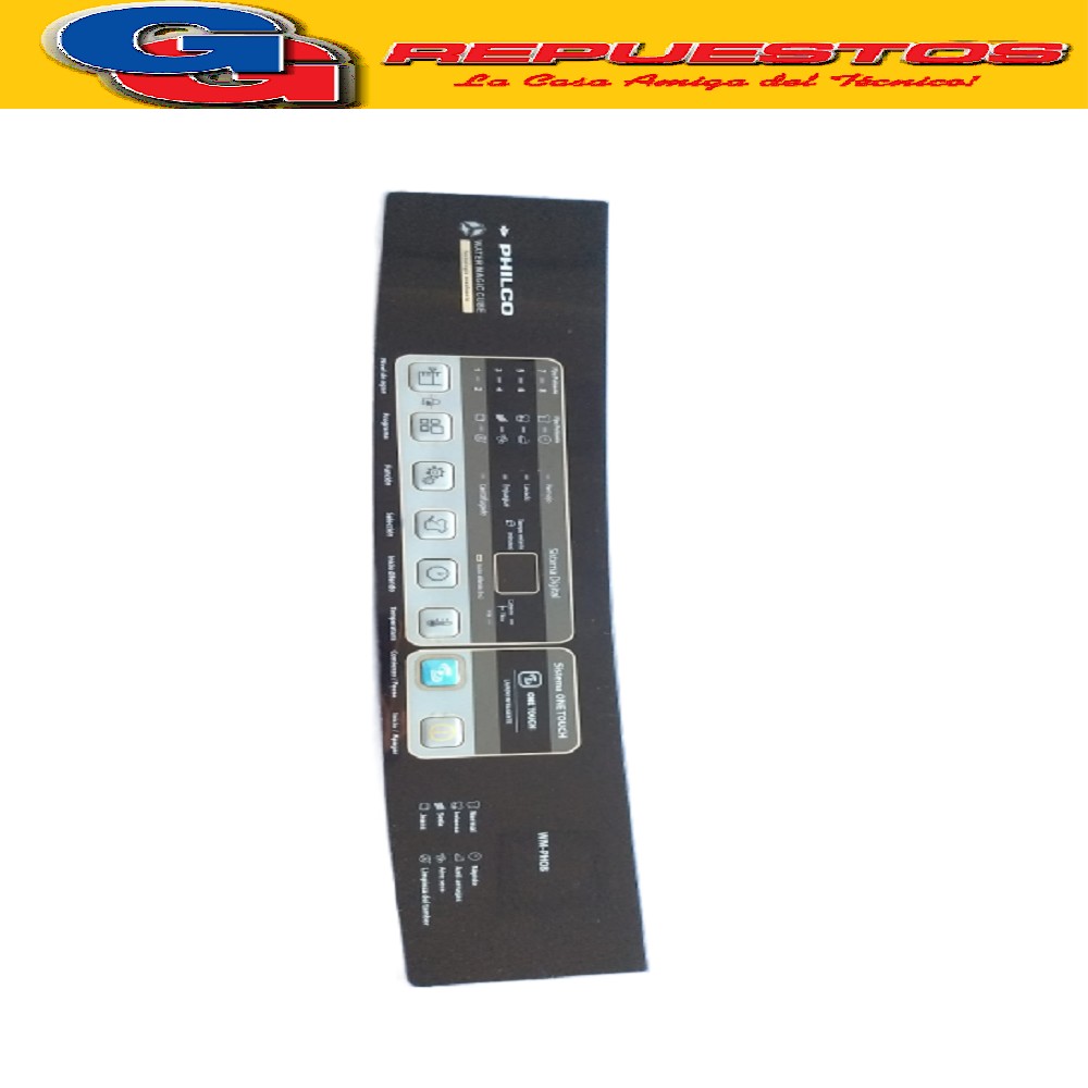 SERIGRAFIA PARA LAVARROPAS CARGA SUPERIOR PHILCO WMPH08 MEMB RANA SERIGRAFIA / PANEL CONTROL LAVARROPAS PARA PHILCO  WM PH08 CARGA SUPERIOR (SERIGRAFIA QUALITY LINE) LARGO 47CM APROXIMADAMENTE