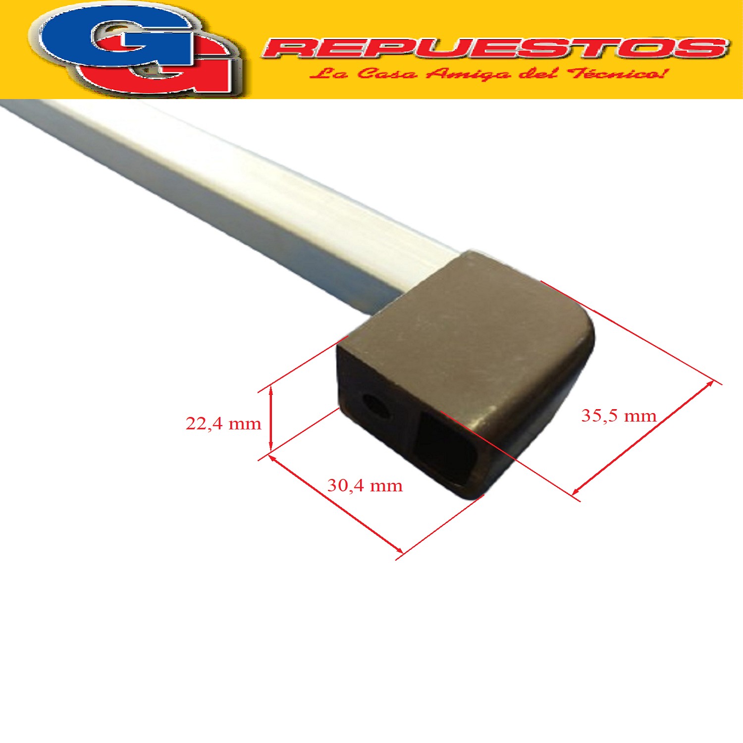 MANIJA PARA HORNO  ALUMINIO ADAPTABLE RECTANGULAR CON SOPORT E LARGO  TOTAL 63CM