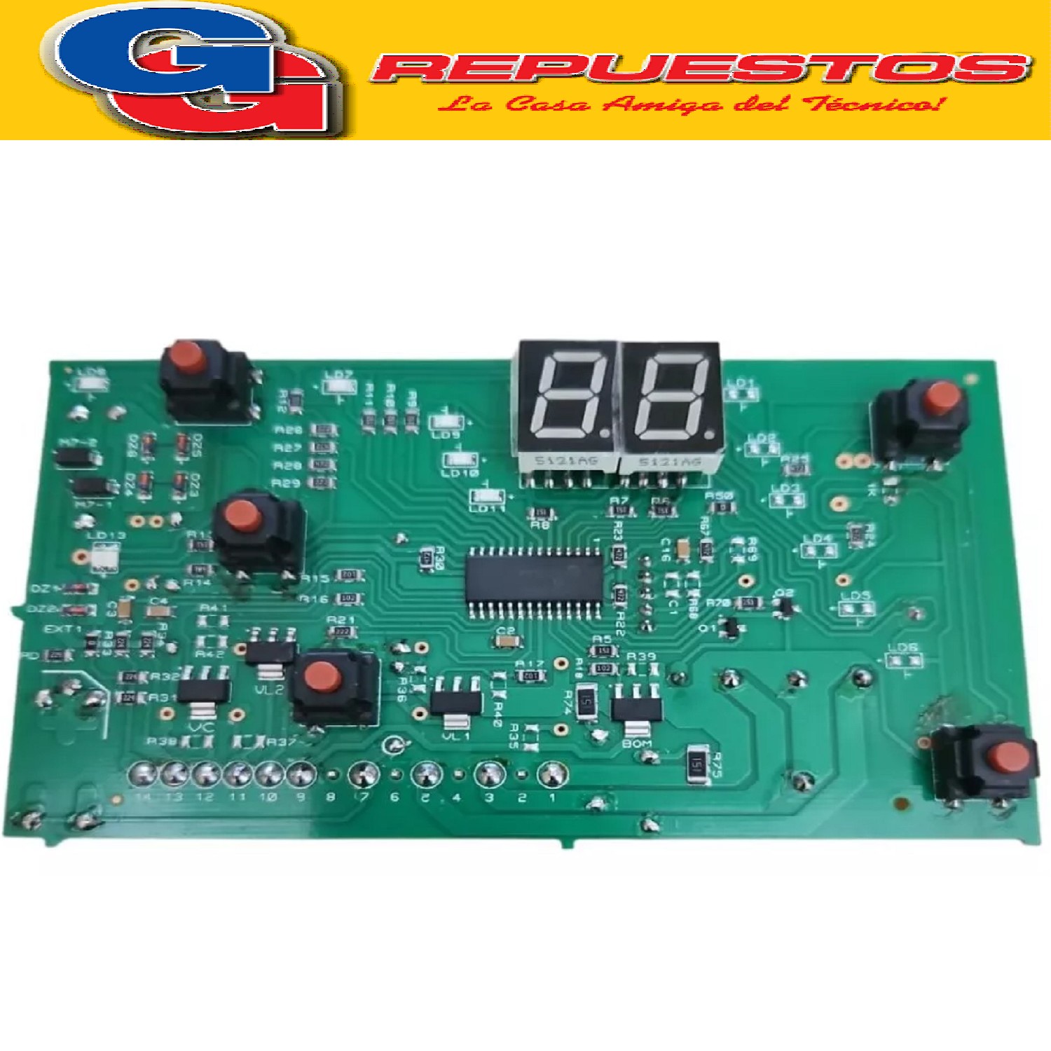 PLAQUETA LAVARROPAS PARA DREAN CONCEPT FUZZY LOGIC 206 TIPO  COPIA MC BOTONES ALTOS CON PINES MC-L07