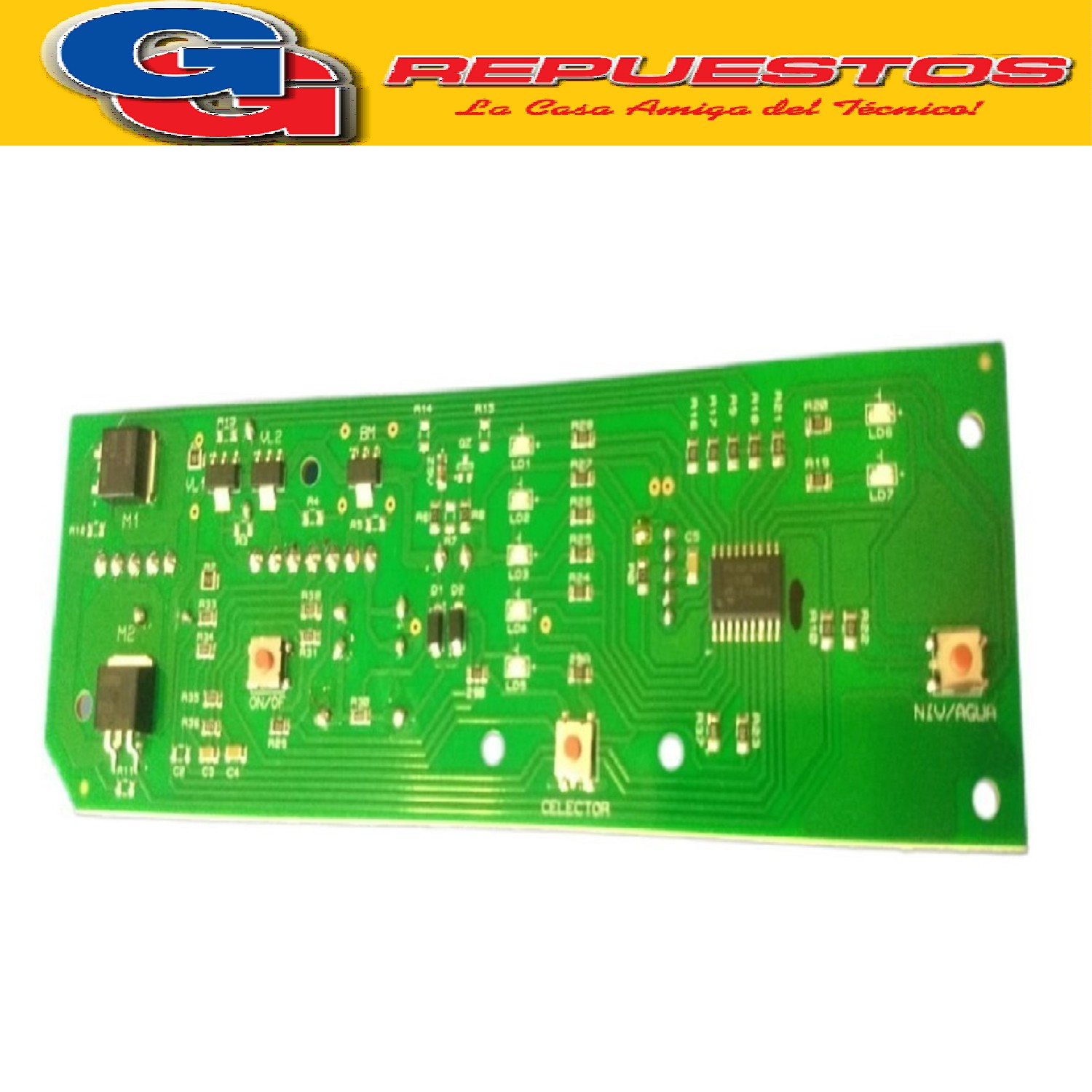 PLAQUETA LAVARROPAS PARA CODINI AQUA 323 TIPO MC - Hyundai } w601 CON PINES COPIA NACIONAL