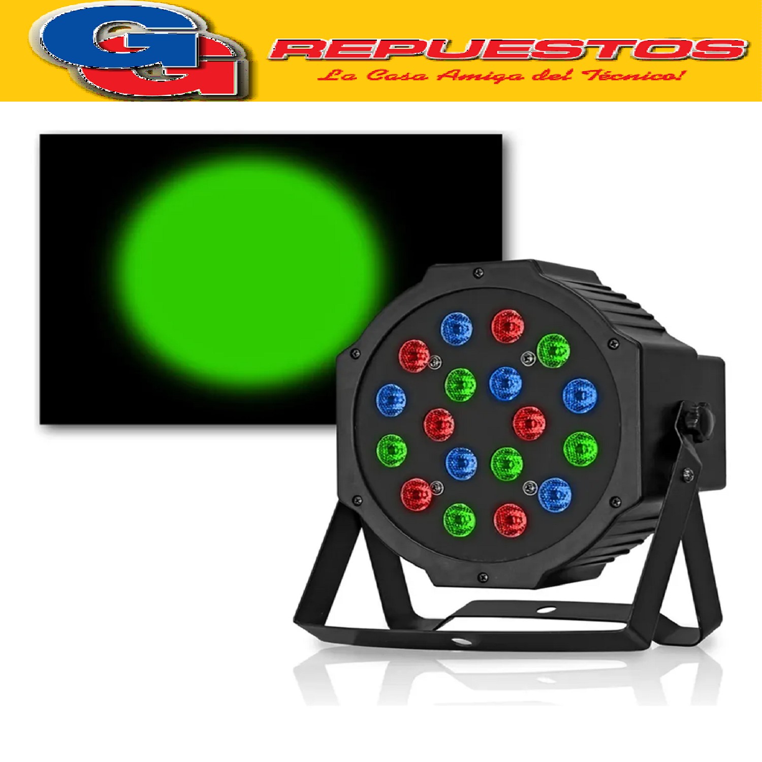 TACHO/BOLA/ RGB DE 36 LED LUZ TACHO PAR LED PROTON RGB PARA  EVENTOS, SALONES, PELOTEROS, FIESTAS, ETC  PROGRAMABLE Y CONTROLABLE POR CONSOLA