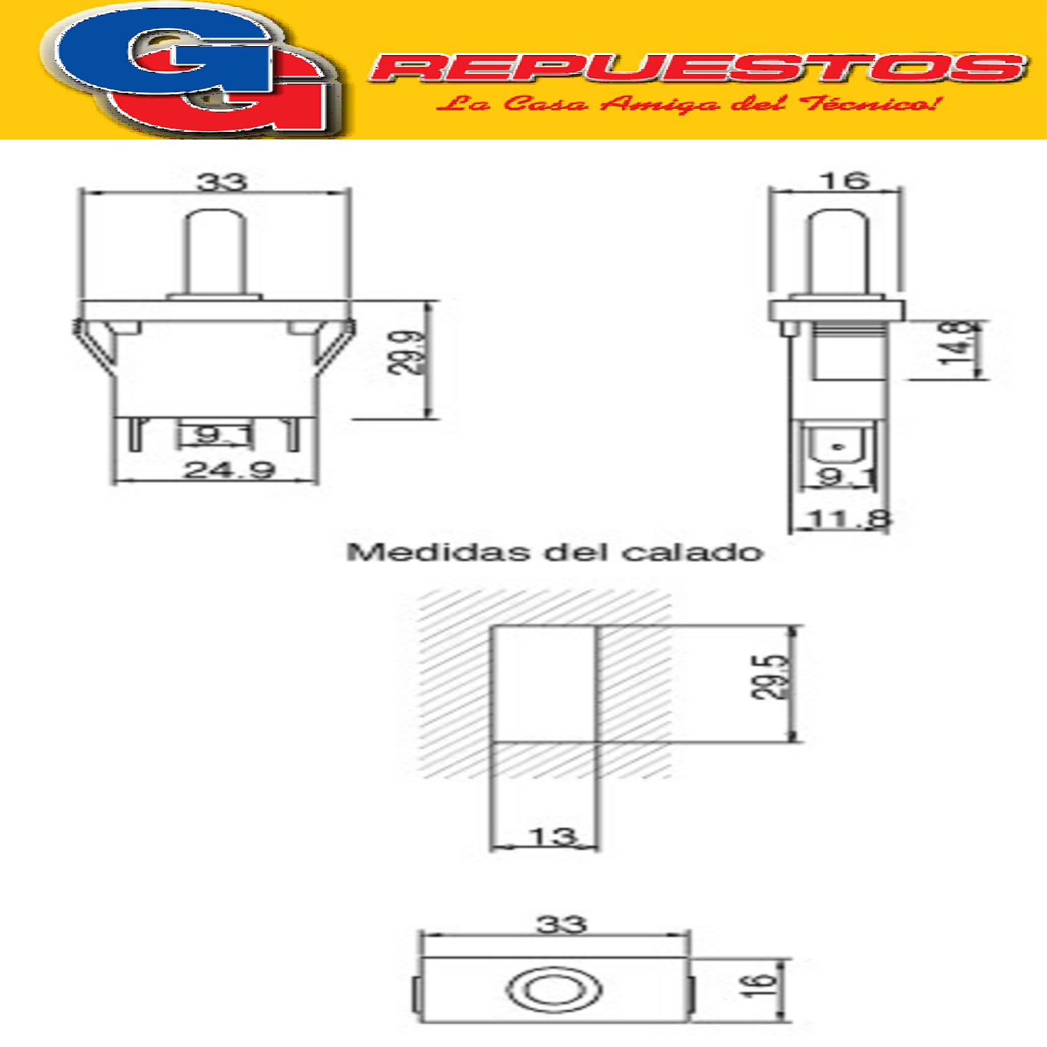 INTERRUPTOR AMOLADORA .ANGULAR.4½  - 12234