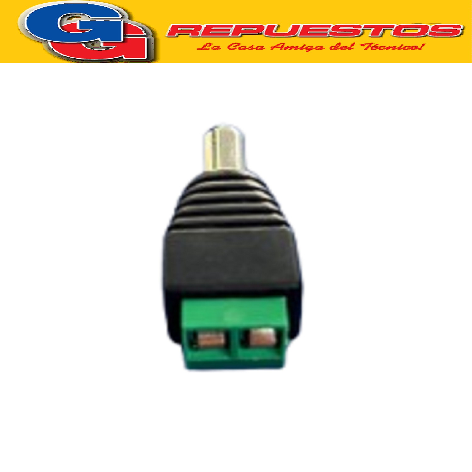 FICHA MACHO PLUG HUECO 2.1X5.5MM CON BORNERA PARA CAMARA