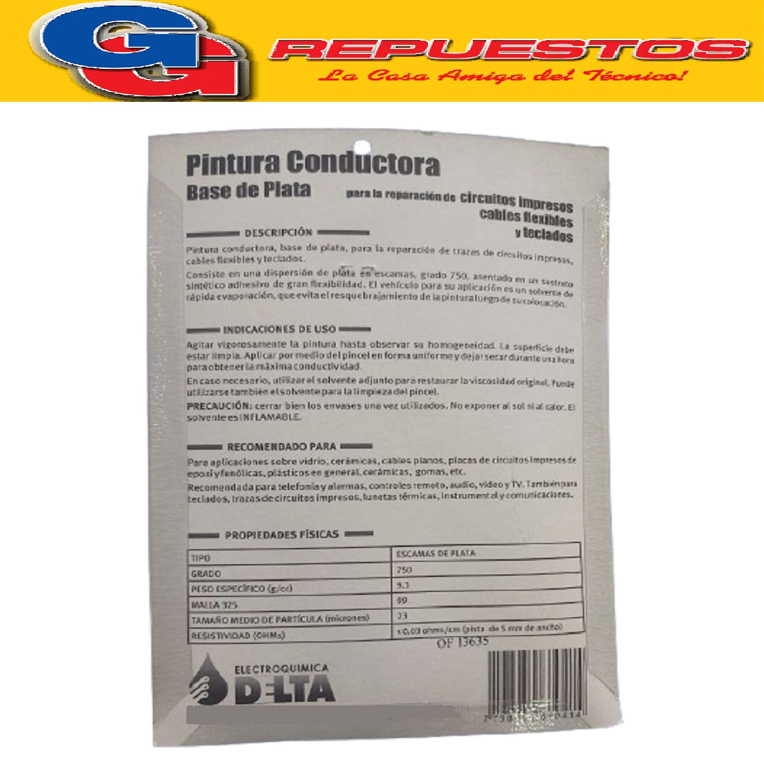 PINTURA CONDUCTORA (PLATA) 3 GR.