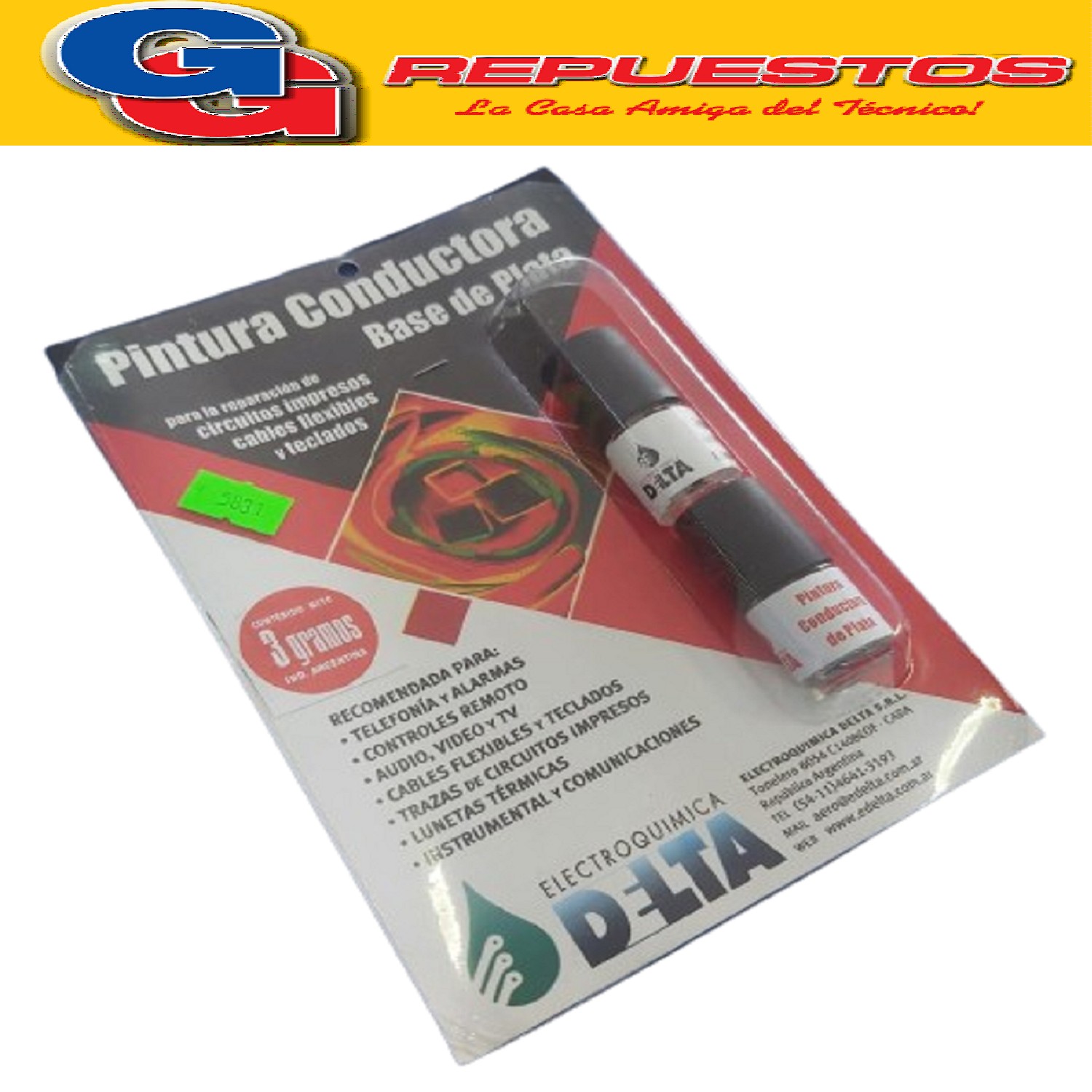 PINTURA CONDUCTORA (PLATA) 3 GR.