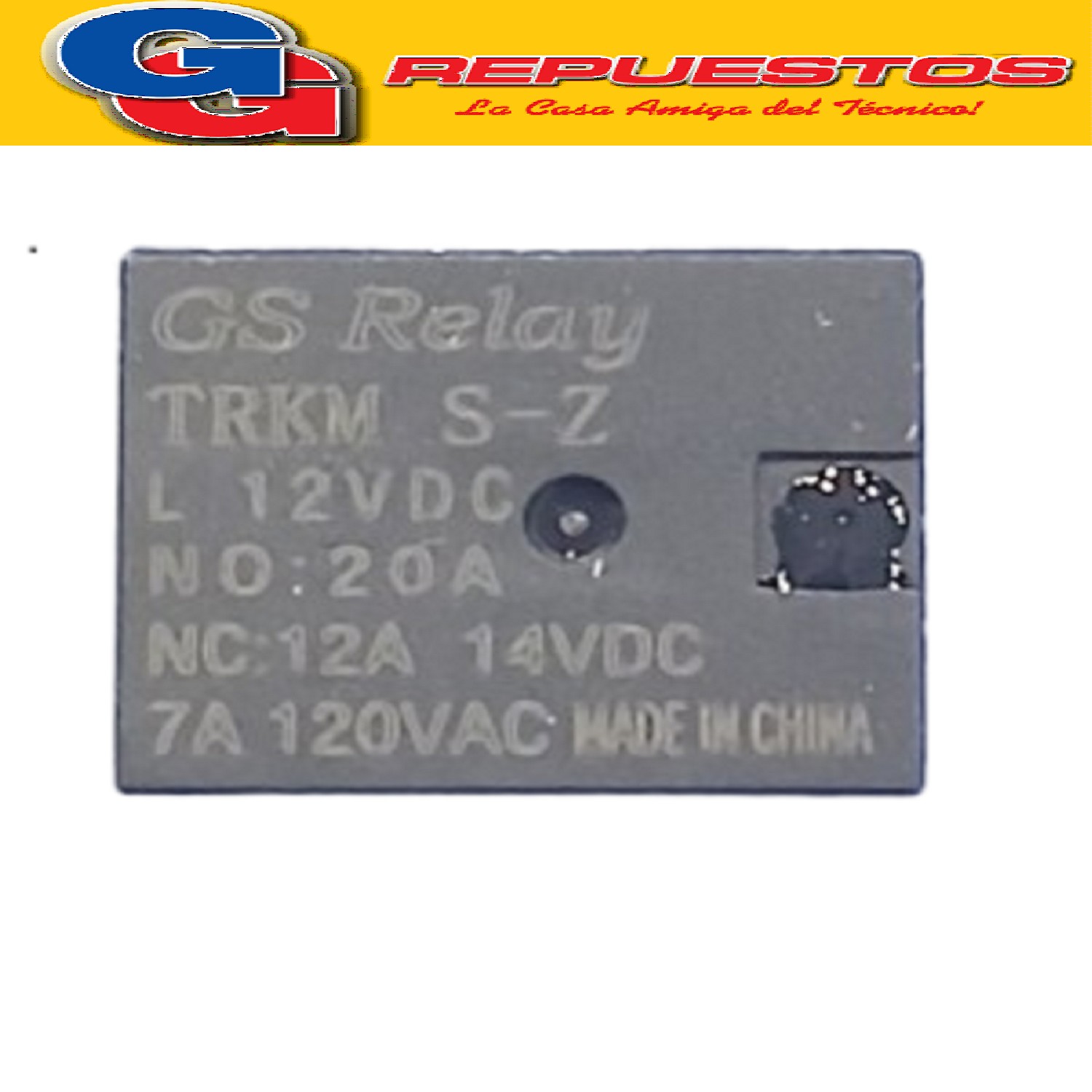 TRKM-12V - RELE BOBINA  12V  (240E);  20A 16V INVERSOR SIMPL E RELAY