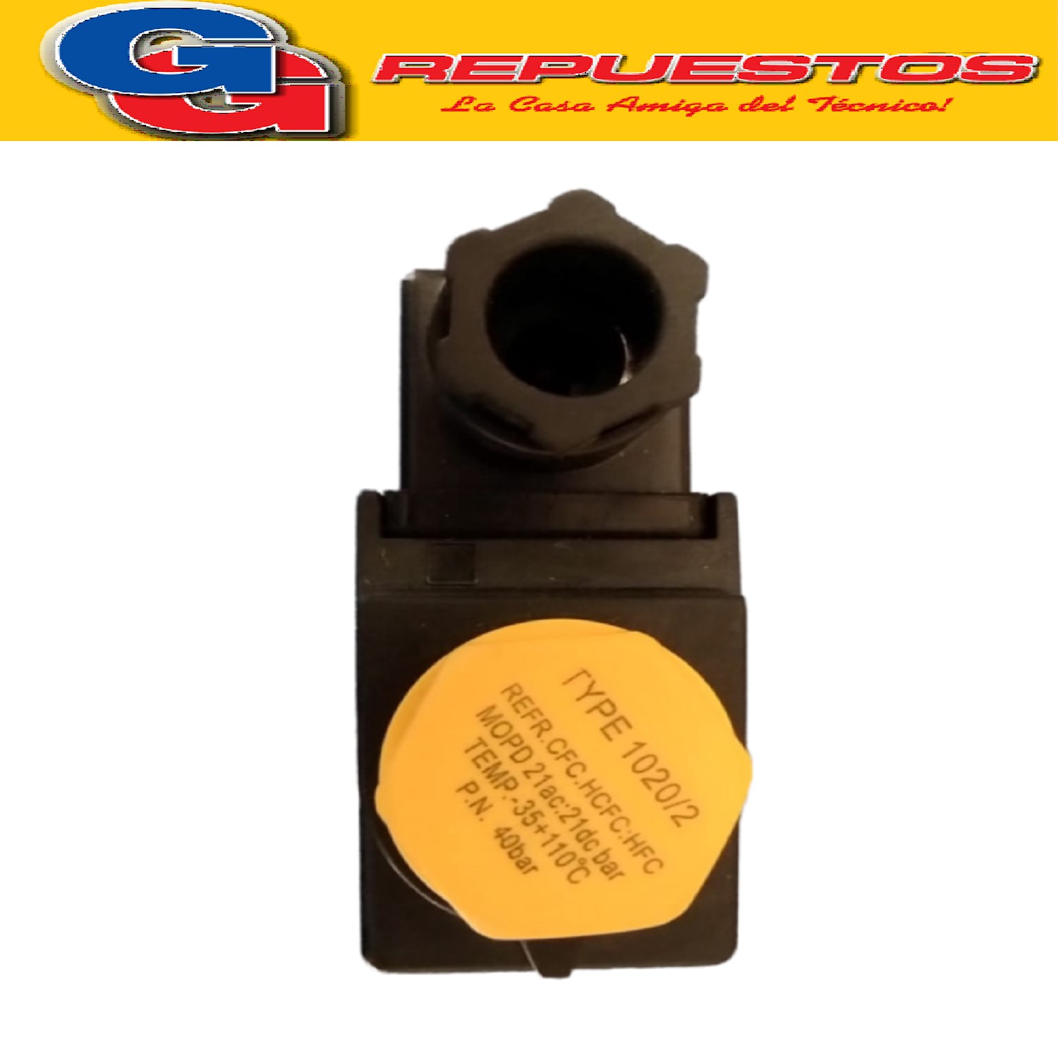 VALVULA SOLENOIDE 3/8 FLARE 220 V TEMPERATURA -35ºC +110ºC - PRESION NOMINAL 40 BAR NORMAL CERRADO