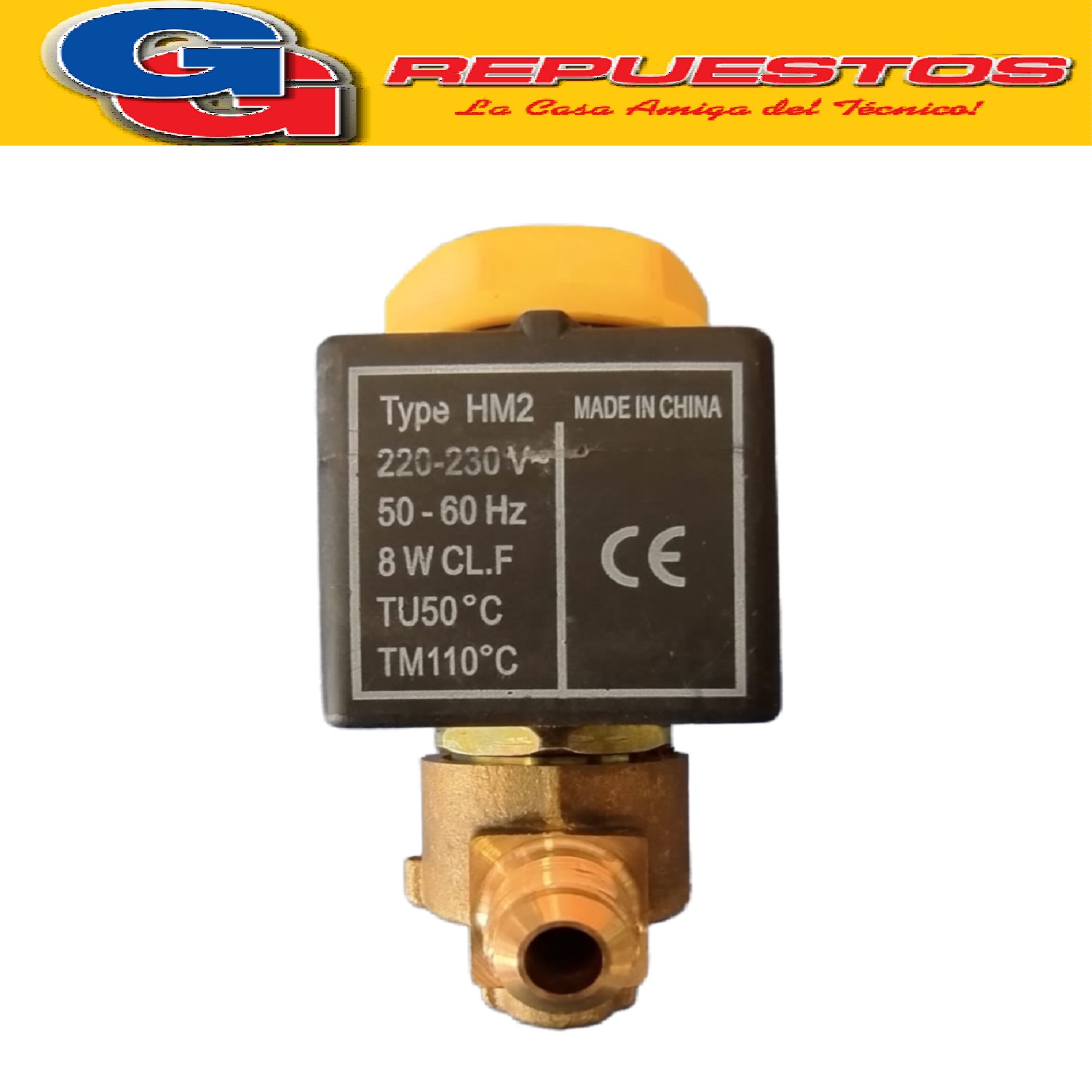 VALVULA SOLENOIDE 3/8 FLARE 220 V TEMPERATURA -35ºC +110ºC - PRESION NOMINAL 40 BAR NORMAL CERRADO