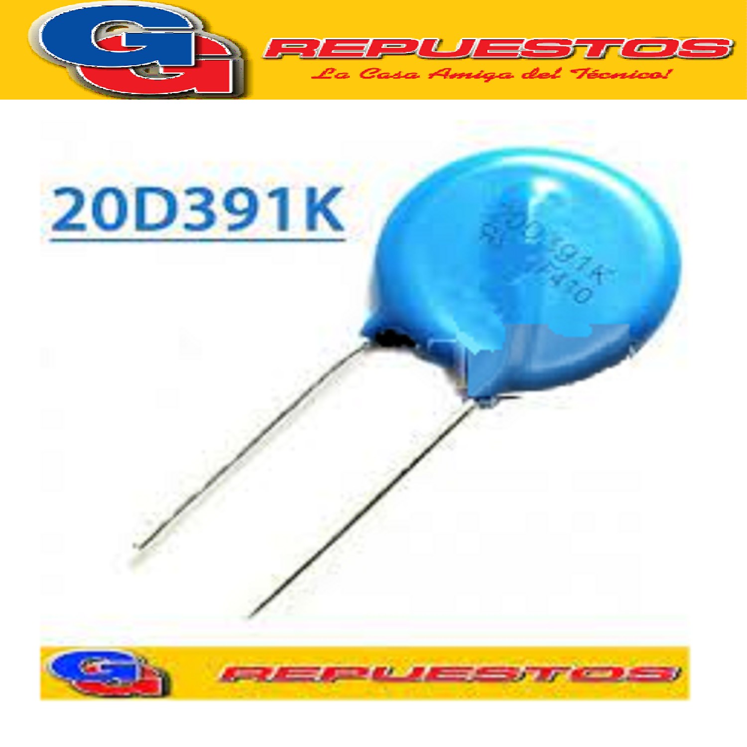 VARISTOR OXIDO METALICO 20MM 250VAC (20N391K/20D391K)