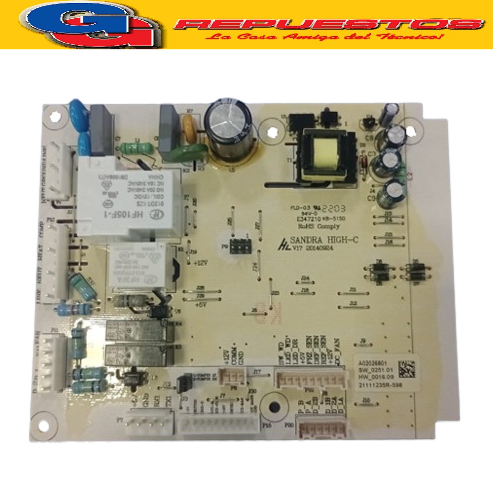 PLAQUETA DE CONTROL PARA  HELADERA  ELECTROLUX  MODELO NUEVO DI80X 3RA SERIE REMPLAZO DEL XAO2 Serie ELECTROLUX nro.50700000