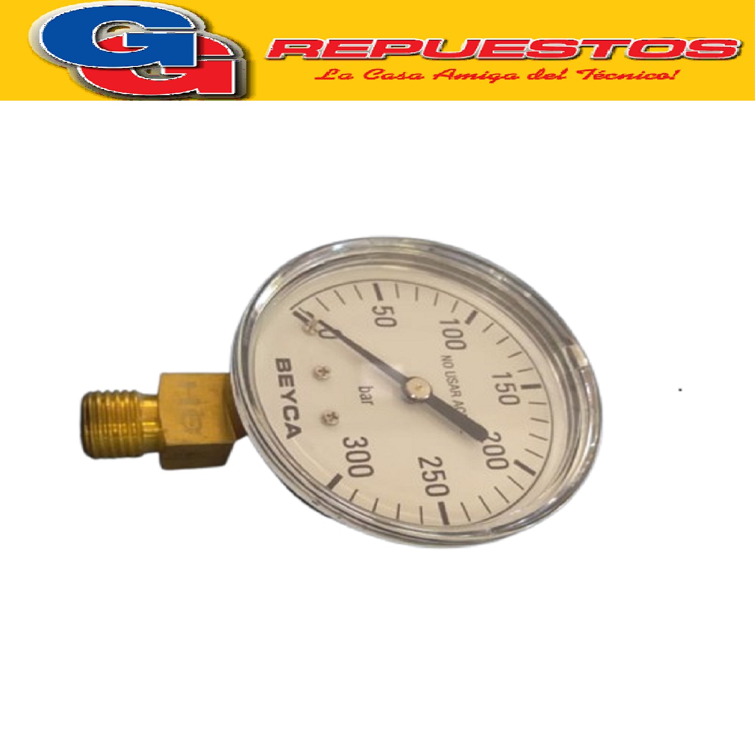 MANOMETRO VALVULA NITROGENO OXIGENO 300KG R1/4 63mm