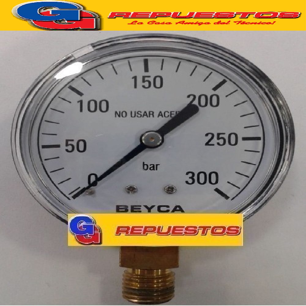 MANOMETRO VALVULA NITROGENO OXIGENO 300KG R1/4 63mm