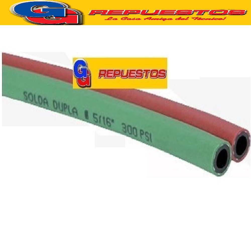 MANGUERA DUPLA PARA OXIGAS AUTOGENA 1MT DOBLE PARA OXIGENO Y GAS X METRO