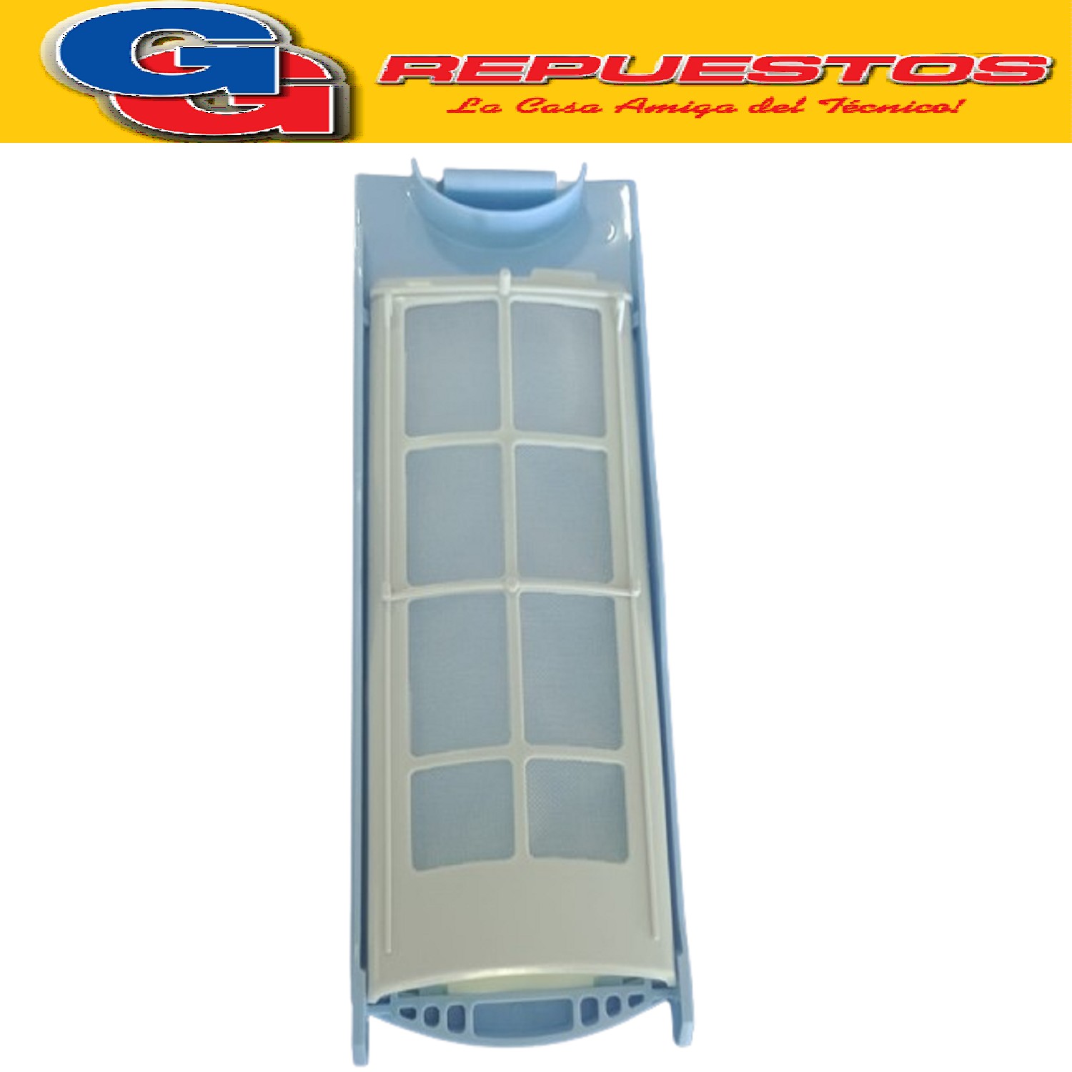 FILTRO JUNTA PELUSA REJILLA LAVARROPAS  ELECTROLUX ELAC. 9   E LAC 10 ELAC 210W (ORIGINAL GAFA) TRANSPARENTE AZUL 14194 MEDIDAS LLARGO 22.5 CM, ANCHO 8.2 CM. Cod.Origen:
2211156 (GAFA-ELECTROLUX) A FILTRO TRANSP AZUL 14194- ALETA SARA PUEDE LLEGAR EL QUE TENGAMOS DISPONIBLE