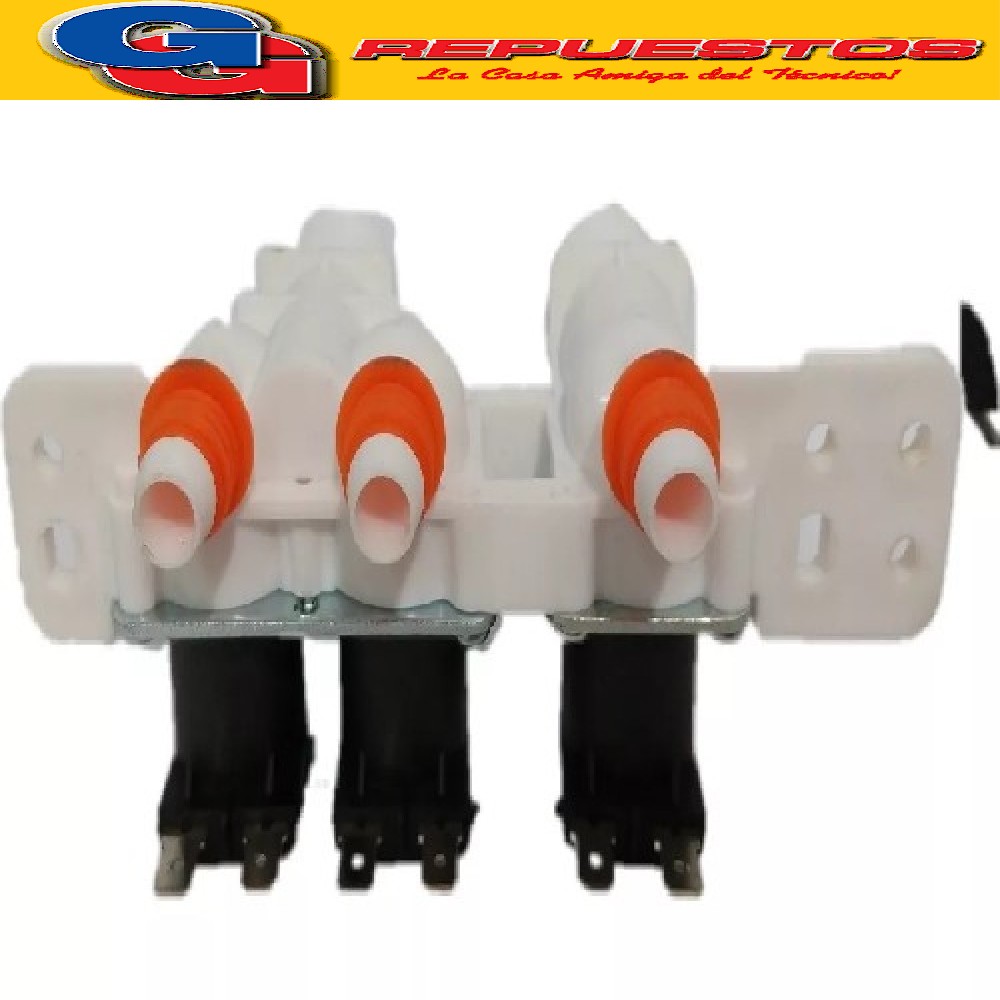 ELECTROVALVULA 3 VIAS PARA LG/SAMSUNG/PEABODY (BLANCA)  PARA LAVARROPAS LG CARGA SUPERIOR. MODELOS COMPATIBLES:- WF-T1304TP - WF-T1202TP- WF-T1205TP