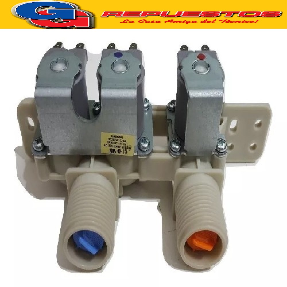 ELECTROVALVULA 3 VIAS PARA LG/SAMSUNG/PEABODY (BLANCA)  PARA LAVARROPAS LG CARGA SUPERIOR. MODELOS COMPATIBLES:- WF-T1304TP - WF-T1202TP- WF-T1205TP