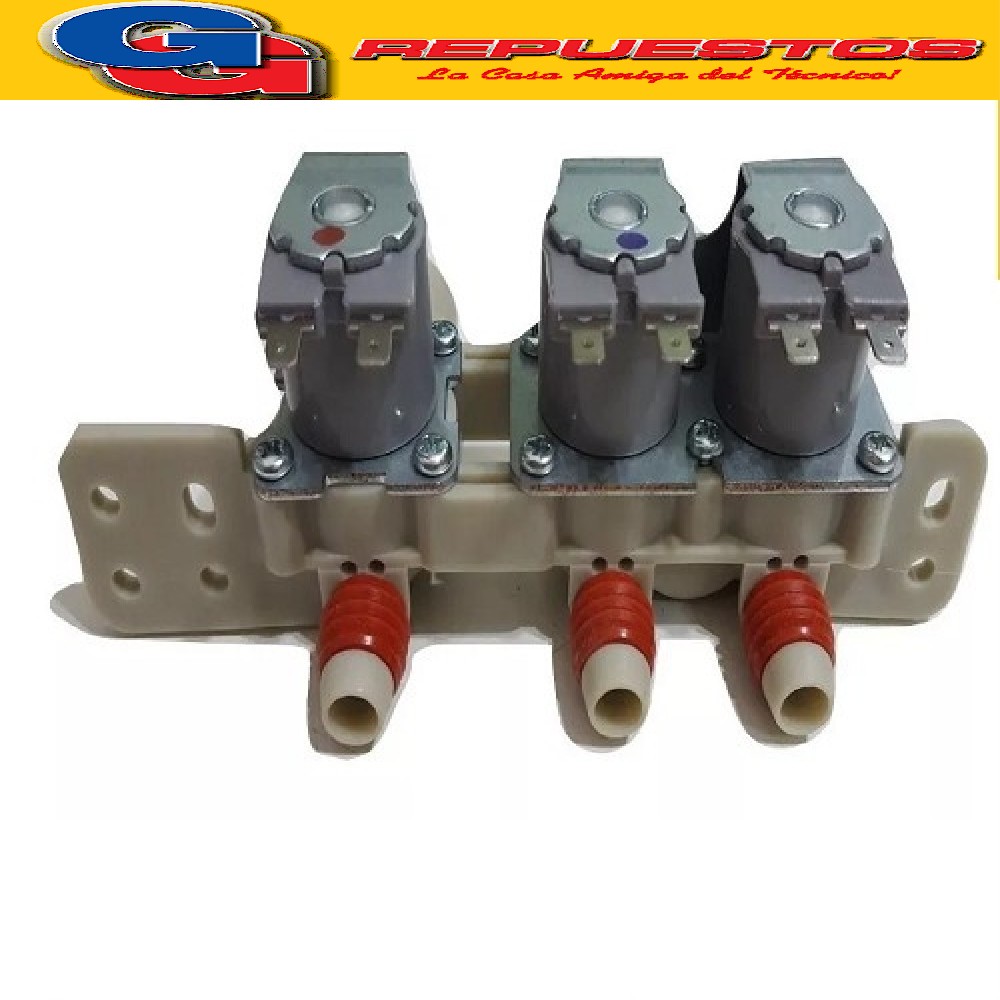 ELECTROVALVULA 3 VIAS PARA LG/SAMSUNG/PEABODY (BLANCA)  PARA LAVARROPAS LG CARGA SUPERIOR. MODELOS COMPATIBLES:- WF-T1304TP - WF-T1202TP- WF-T1205TP