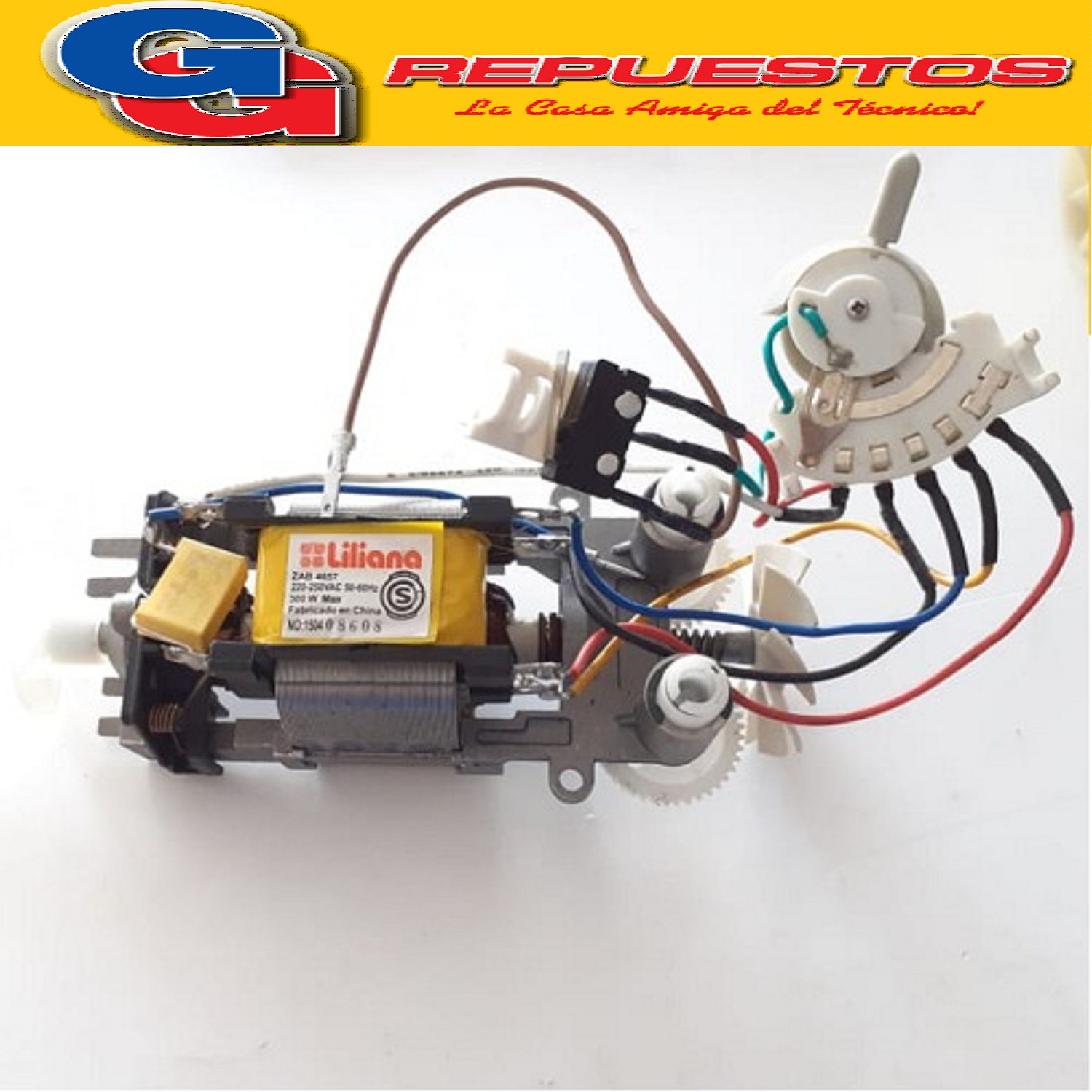 MOTOR BATIDORA CON ENGRANAJE,MICROSWITCH Y LLAVE DE VELOCIDADES COMPATIBLE CON LOS MODELOS AB667 / AB668 / AB610 / AB620 / AB647 / AB657 / AB658 / AB659 / AB660 / AB661 / AB662 / AB663 / AB654 / AB665 /
