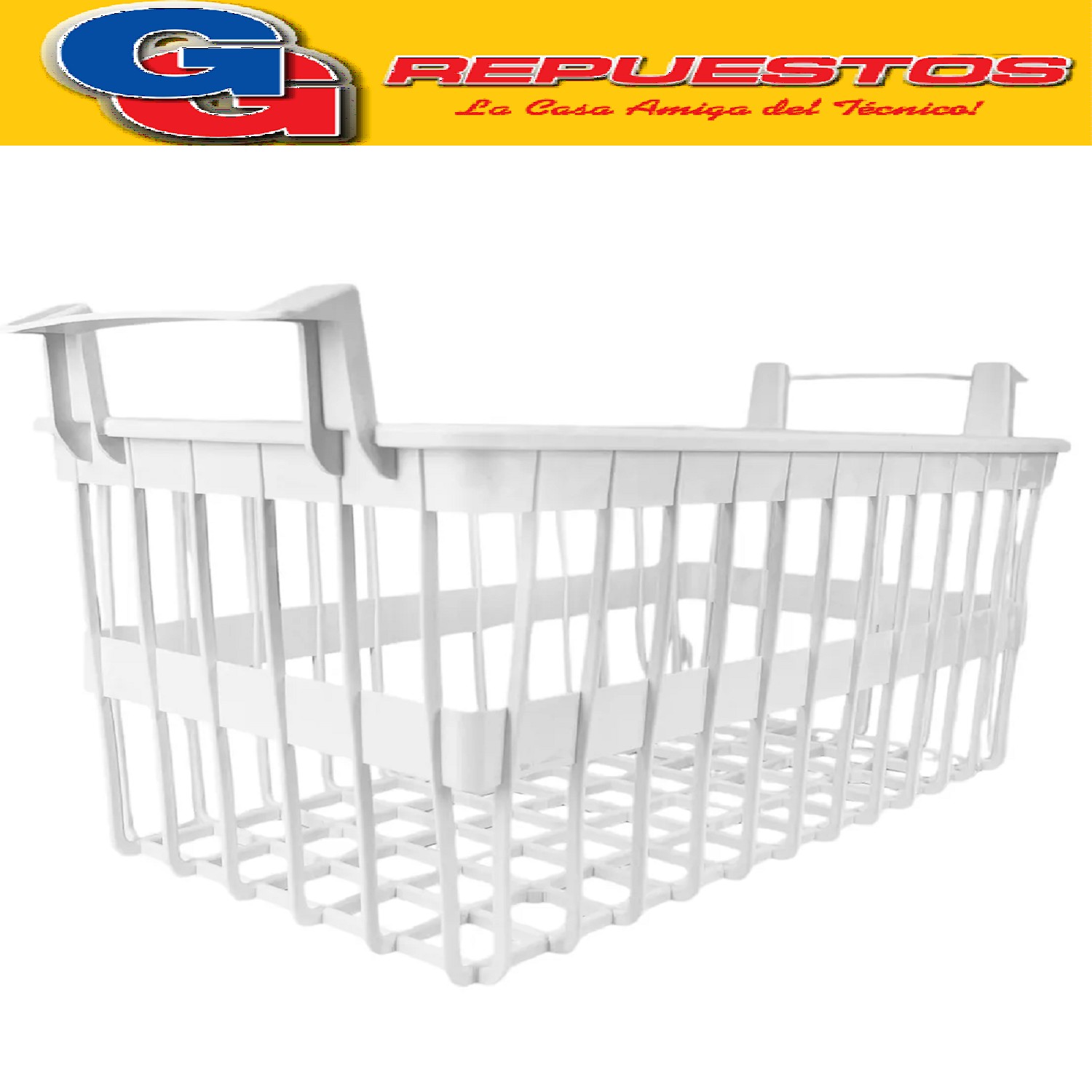 CANASTO PLASTICO CON MANIJAS BLANCO PARA FREEZER GAFA COLGAN TE  1700003212 Cod Origen: 2410193