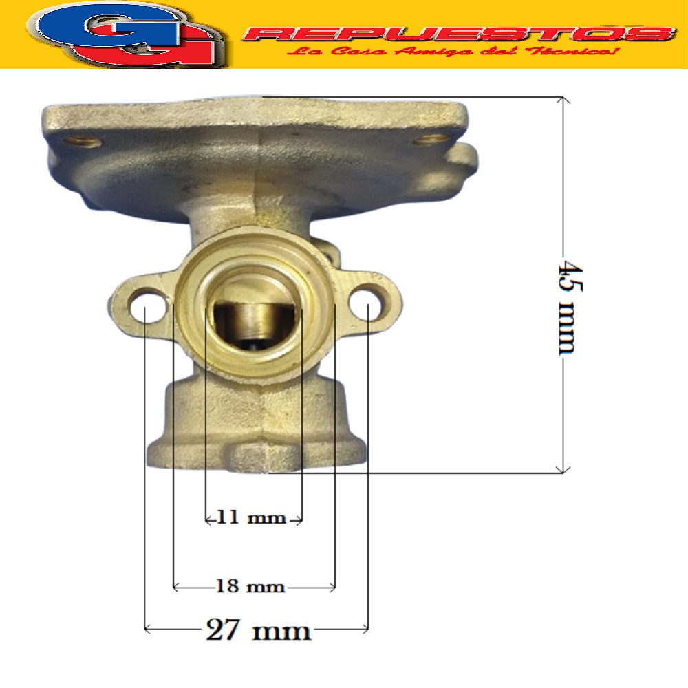 CUERPO PARA CALEFON BRAM - METAL CAMARA DE AGUA CON  PLATILL O  MODELO 6 LTS 2018 altura 5.5 cm