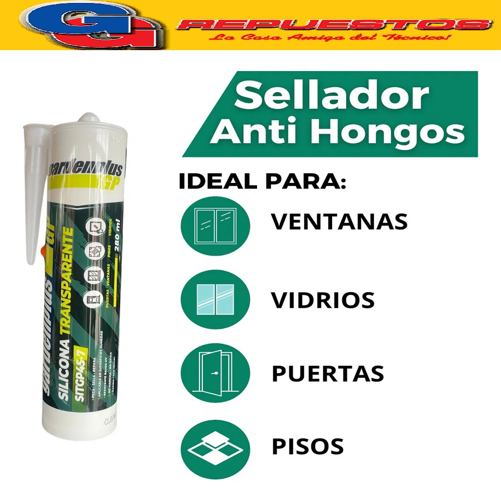 CARTUCHO SILICONA ACETICA TRANSPARENTE 280ML GARDEN PLUS SIT GP45-7