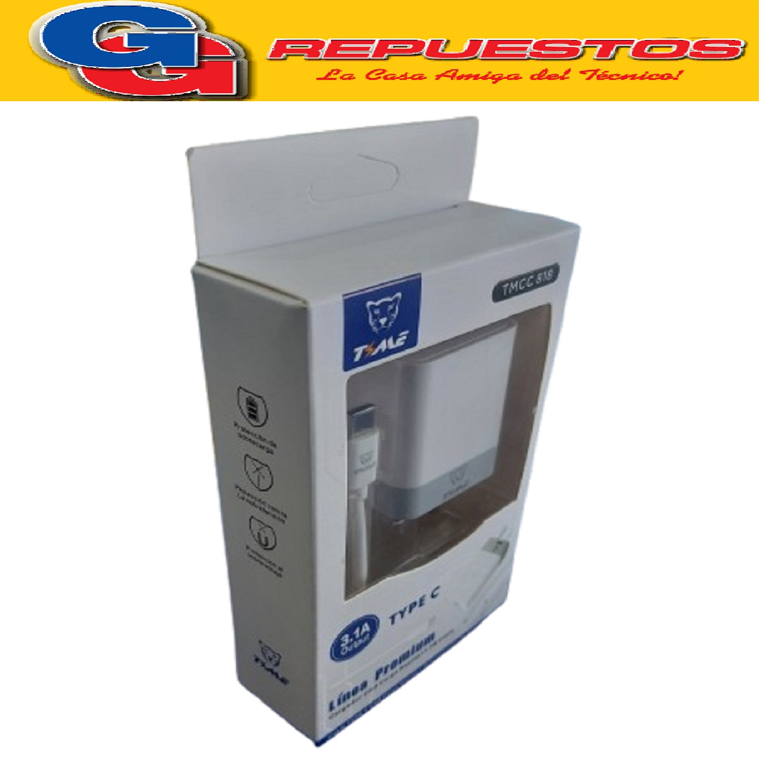 CARGADOR CELULAR TIPO C TIME 3.1A CABLE PREMIUM SEPARADO