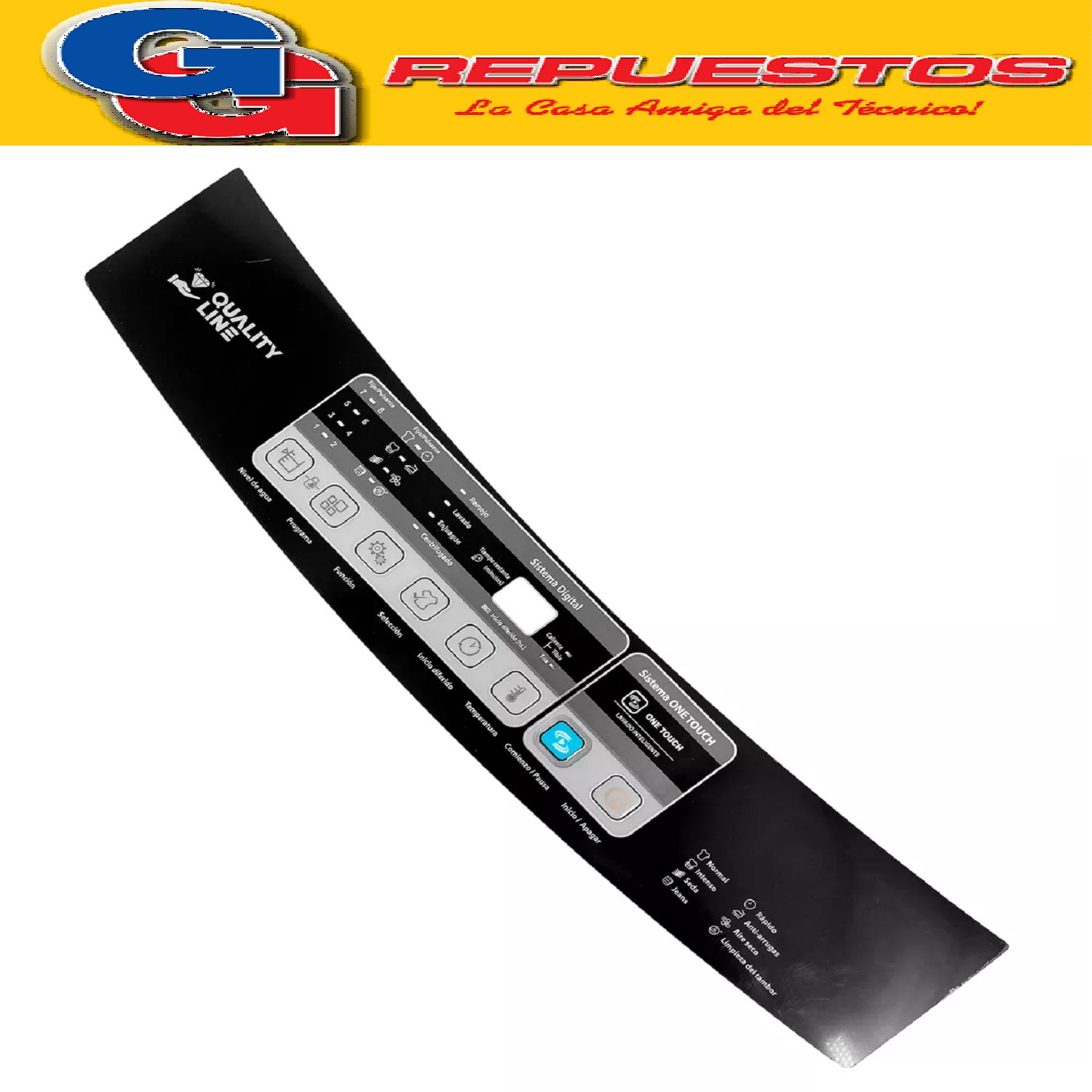 SERIGRAFIA PARA LAVARROPAS CARGA SUPERIOR PHILCO PH12    MEM BRANA PARA PANEL SERIGRAFICADO PANEL CONTROL  PHILCO WMPH12GA SUPERIOR (SERIGRAFIA QUALITY LINE) LARGO 49,5 APROXIMADAMENTE