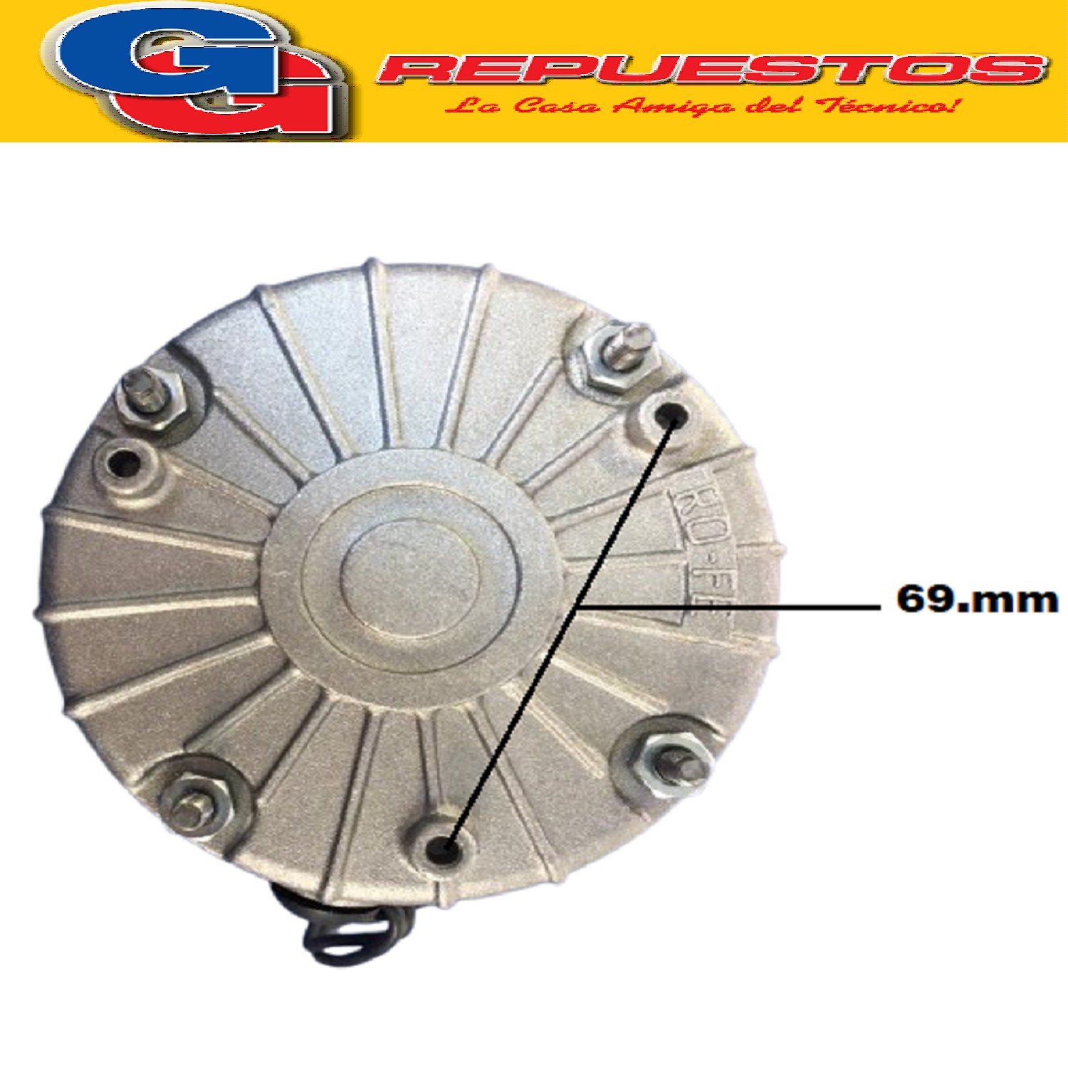 MOTOR FORZADOR REDONDO NACIONAL RO-FE PARA PALA DE 20 cm SIN BASE CON ADAPTADOR PARA PALA EJE 8 mm 200 F TIPO DICALL
