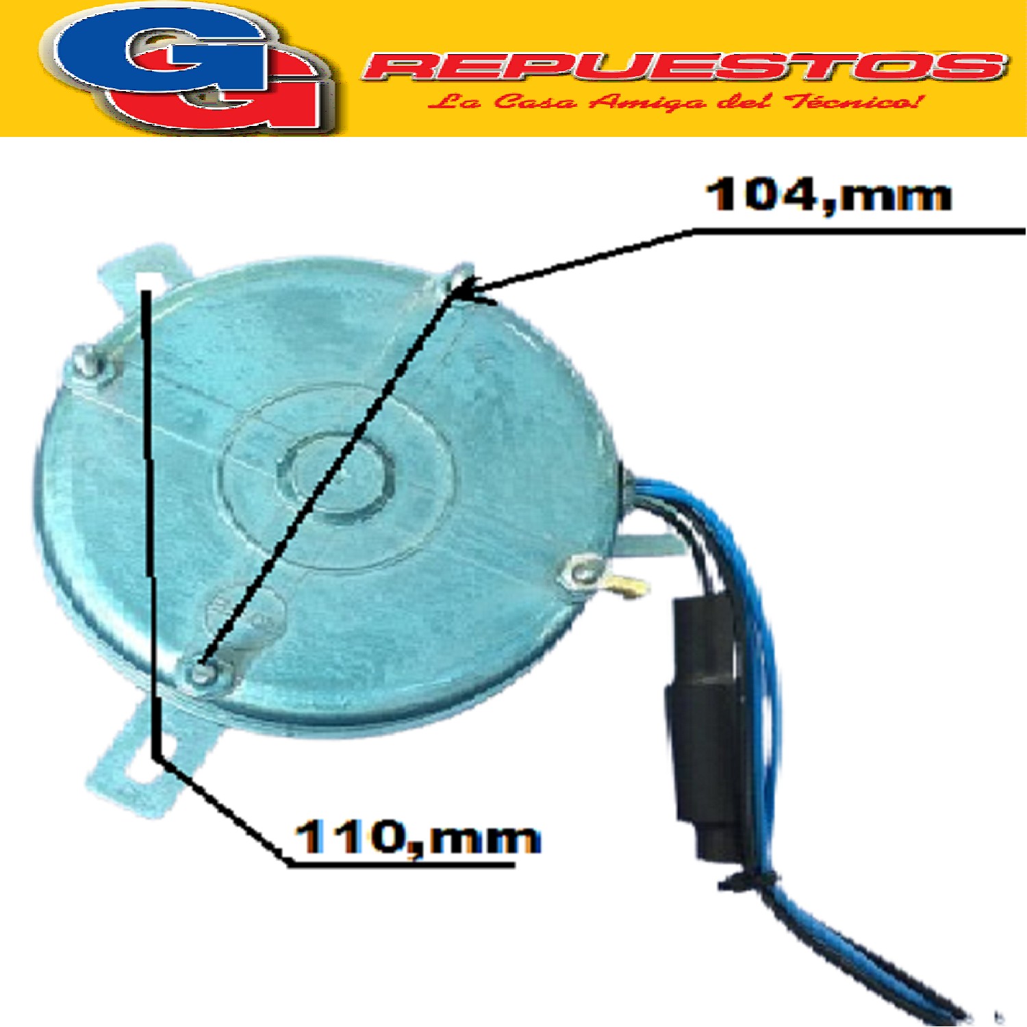 MOTOR FORZADOR REDONDO NACIONAL RO-FE PARA PALA DE 40 cm CON OREJA APTA PARA TECHO AF 400 ROD C.ALT 220V .50HZ 70W 0.40 AMP CLASE 1 EJE 9.5 mm TIPO DICALL