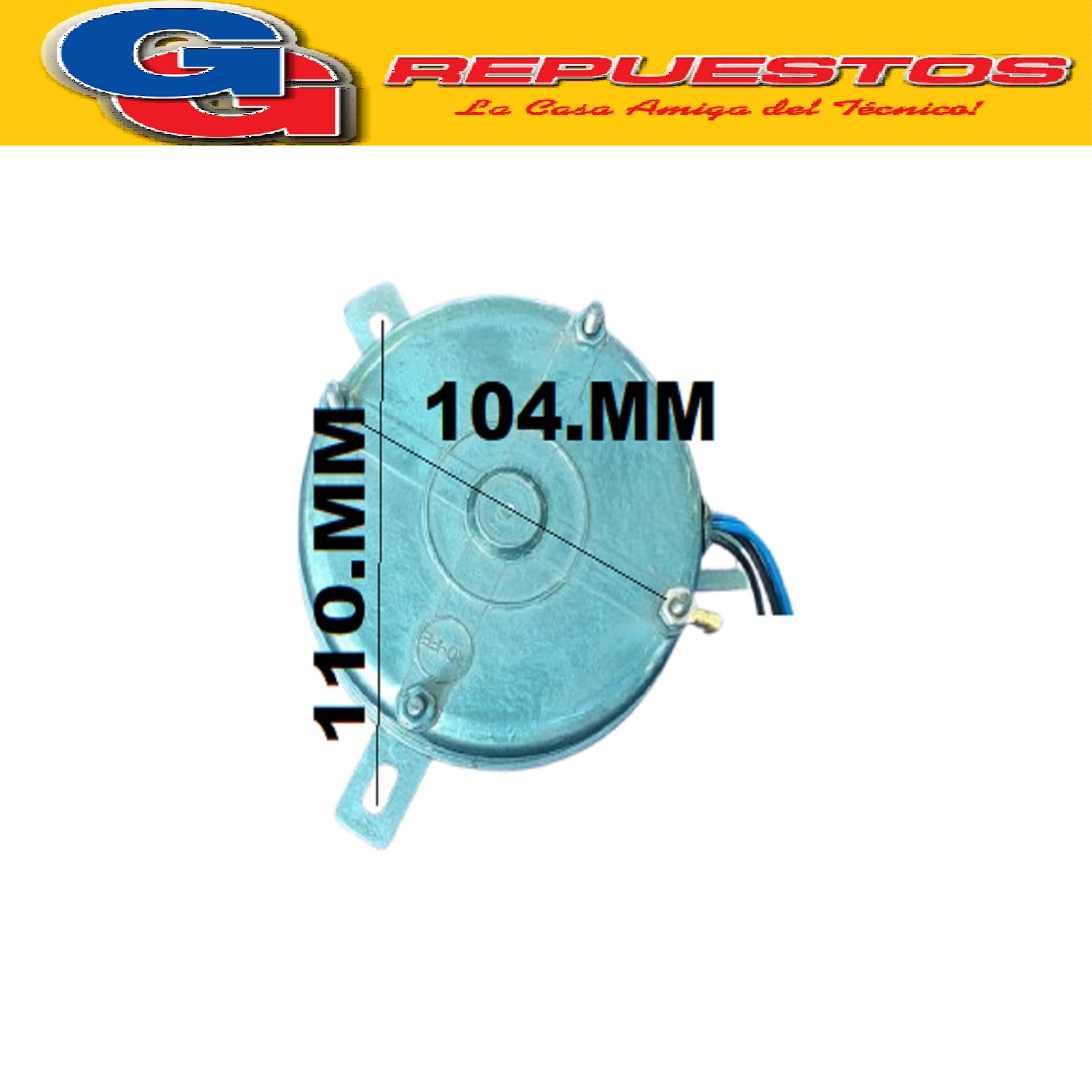 MOTOR FORZADOR REDONDO NACIONAL RO-FE PARA PALA DE 40 cm CON OREJA APTA PARA TECHO AF 400 ROD C.ALT 220V .50HZ 70W 0.40 AMP CLASE 1 EJE 9.5 mm TIPO DICALL