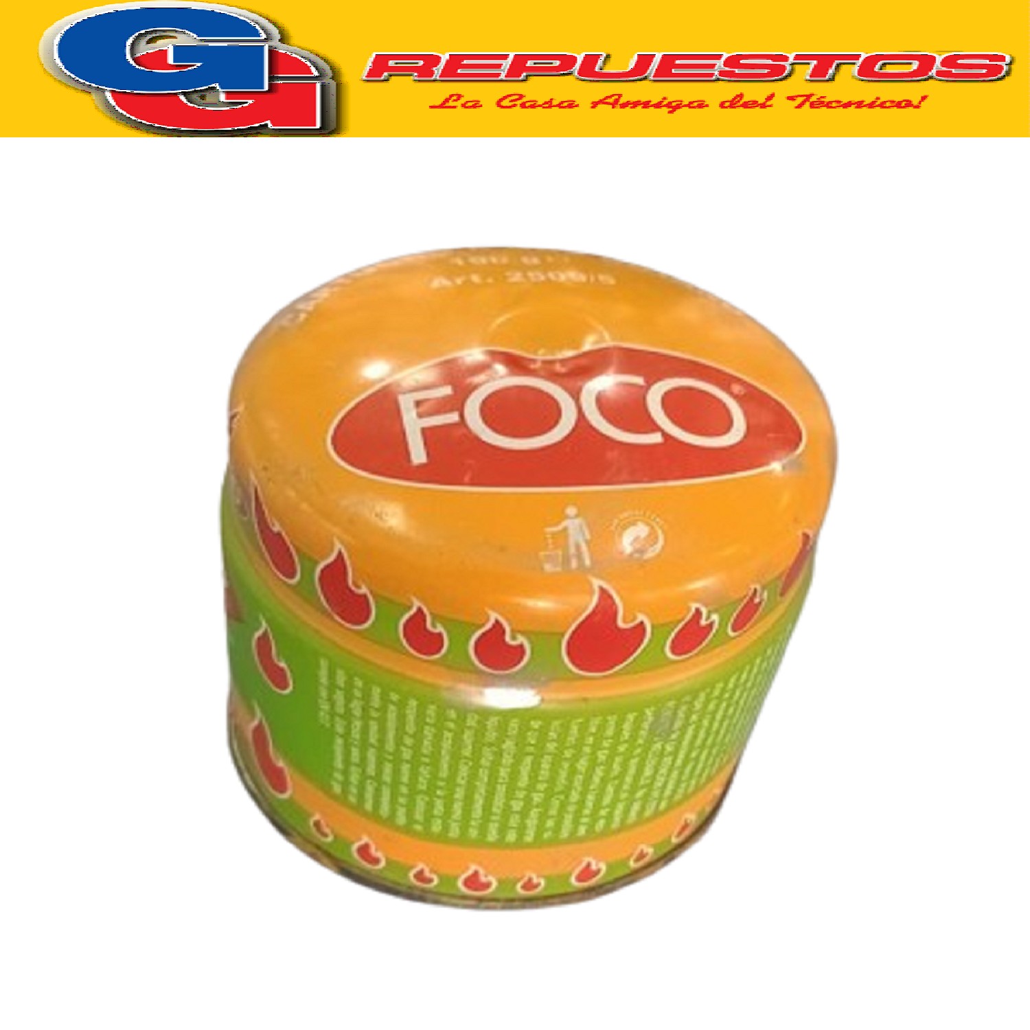 CARTUCHO 190 gr GAS BUTANO (BOCHITA) FOCO