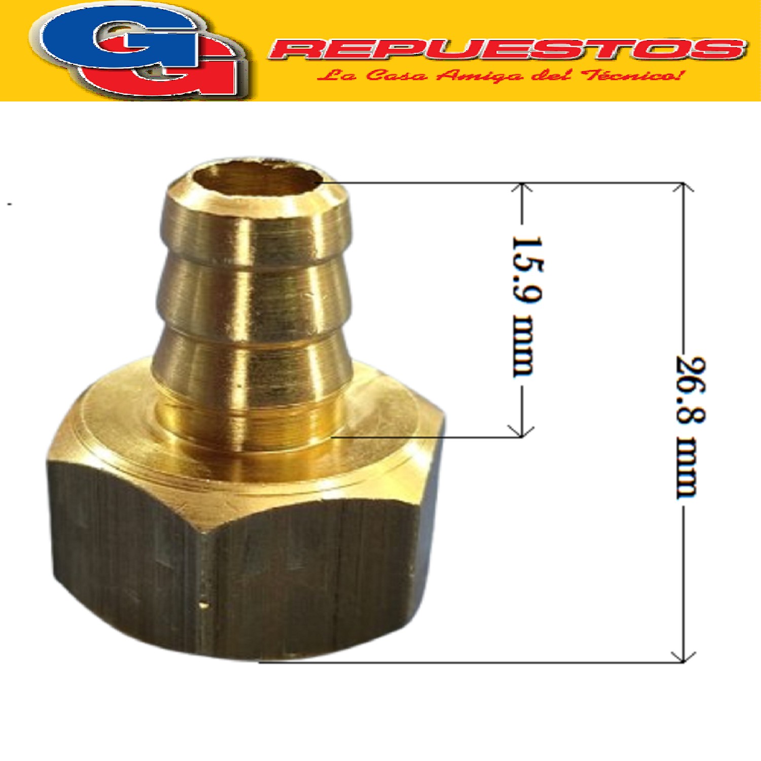 PUNTERA 3/8 HEMBRA TRAFILADO PARA MANGUERA