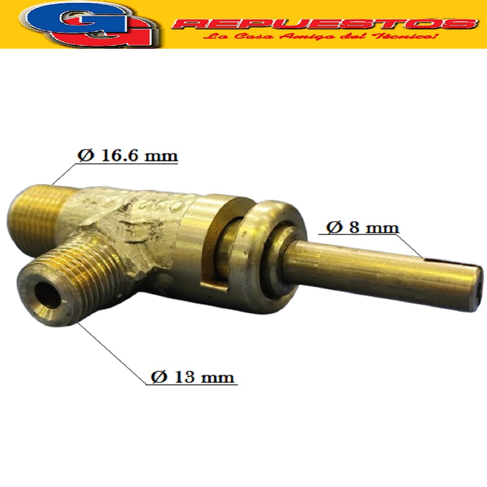 ROBINETE INDUSTRIAL VASTAGO MEDIA CAÑA 1/4 1/4 PARA PICO