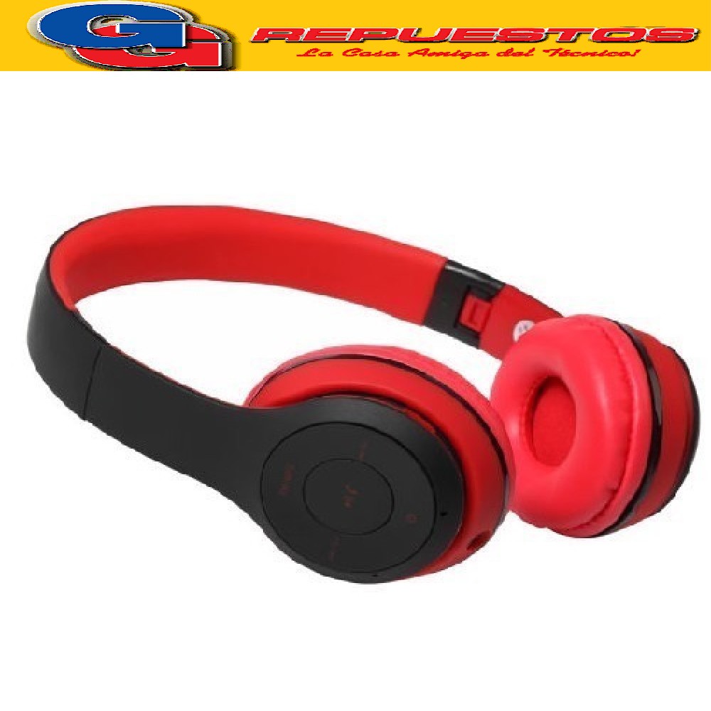 AURICULAR BLUETOOTH ROJO CON ENTRADA PARA TARJETA DE 
 MEMO RIA