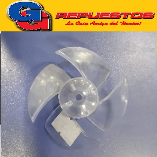 HELICE TURBINA SECADOR DE PELO EJE 4.5 MM DIAMETRO 61.5 mm , ALTO TOTAL 26 mm