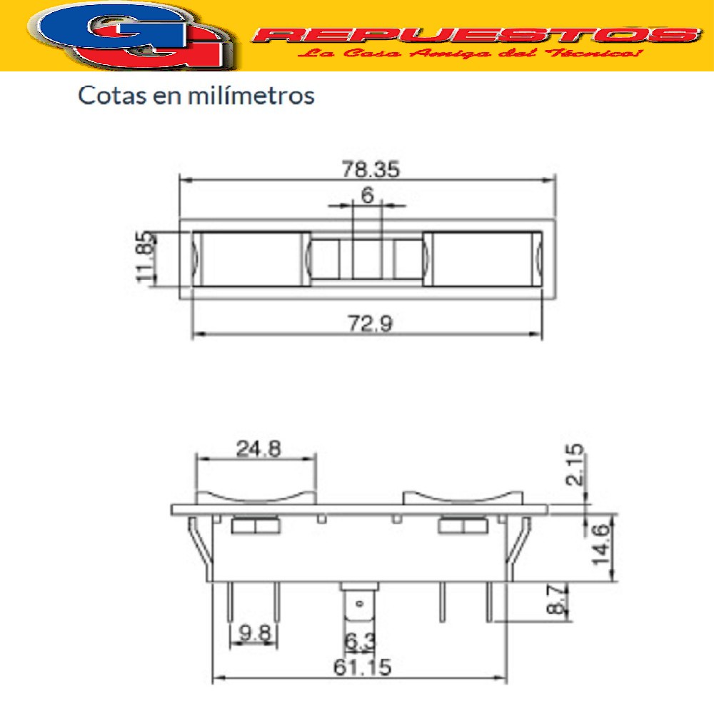 INTERRUPTOR FREEZER 2 NEONES PURIFICADOR EXTRACTOR DE COCINA